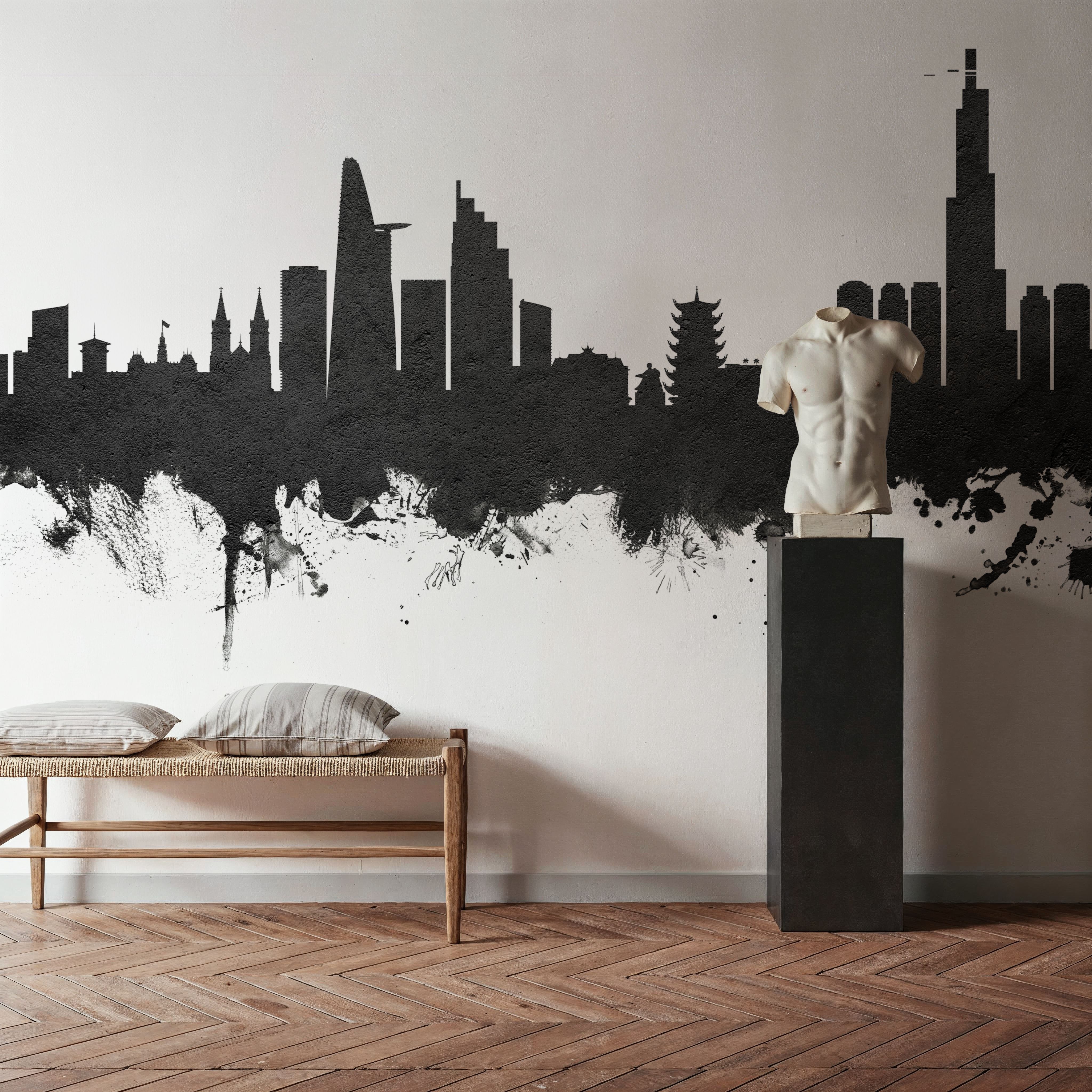 Ho Chi Minh City Vietnam Skyline Black & White