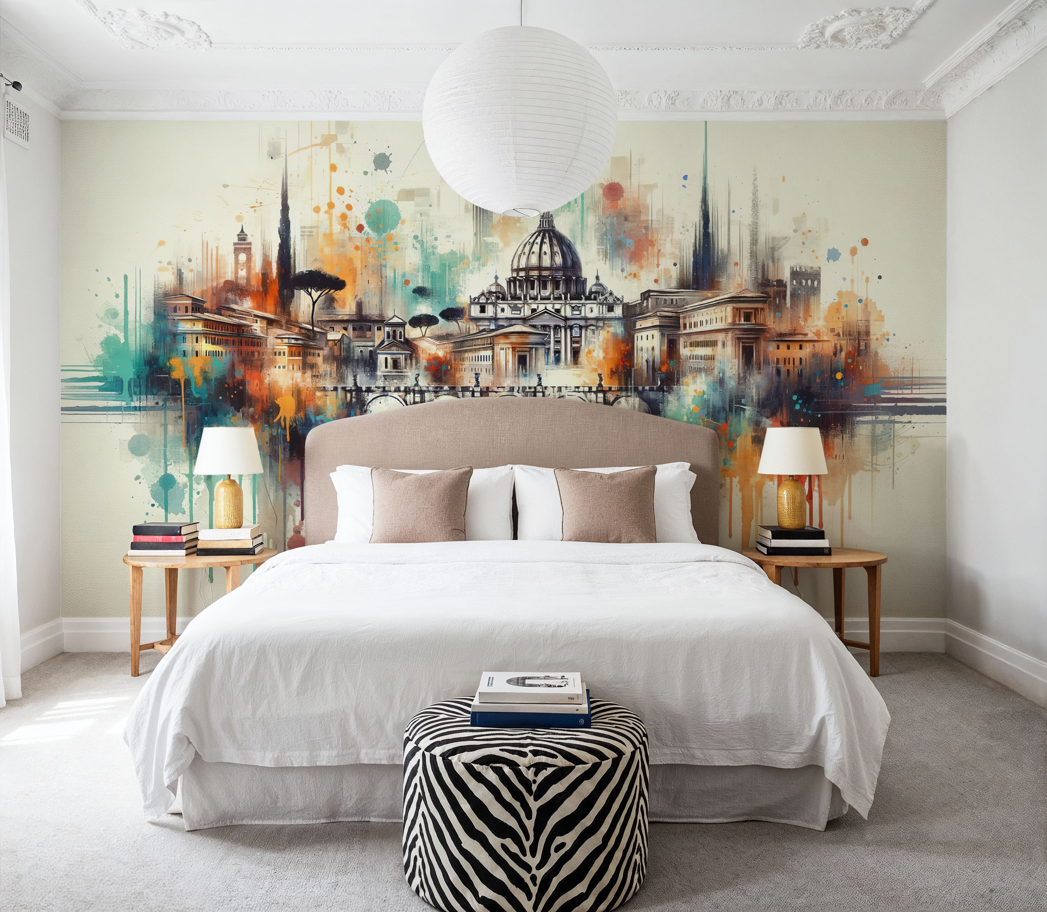 Watercolor Skyline Rome II