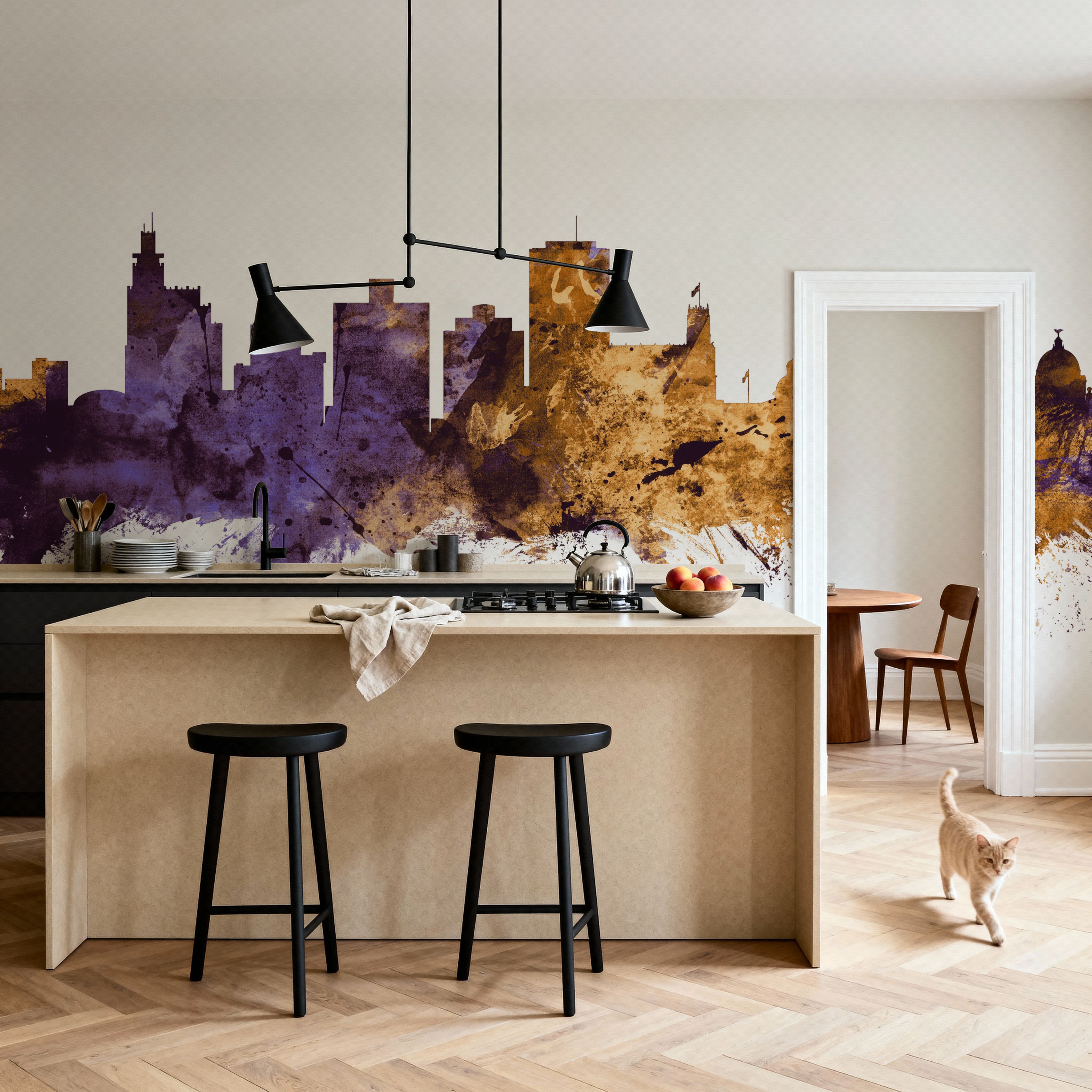 Jackson Mississippi Skyline Purple & Gold