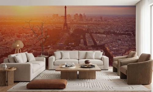Eiffel Tower in Paris Aerial Sunset