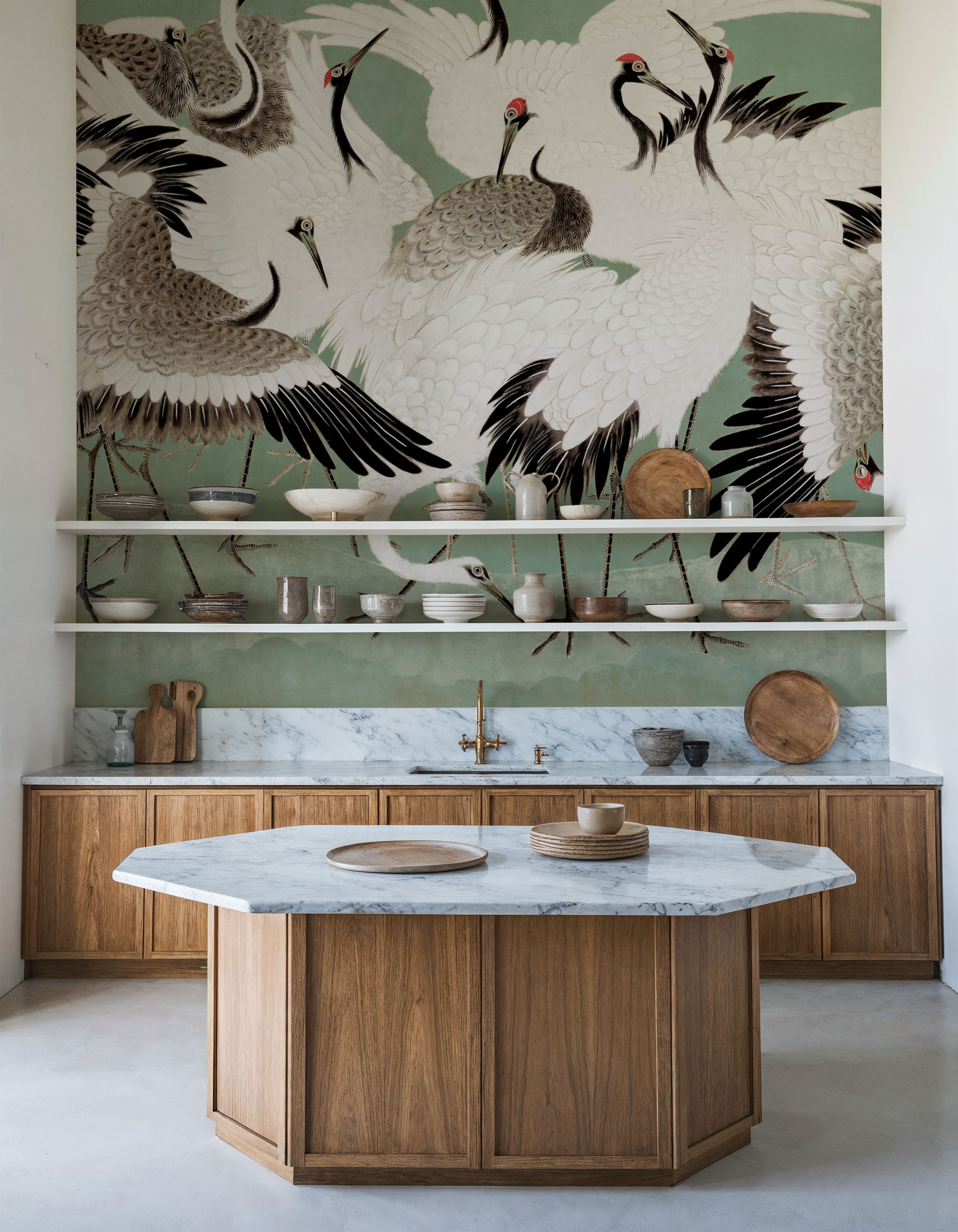 Japanese Flock of Cranes, Jade