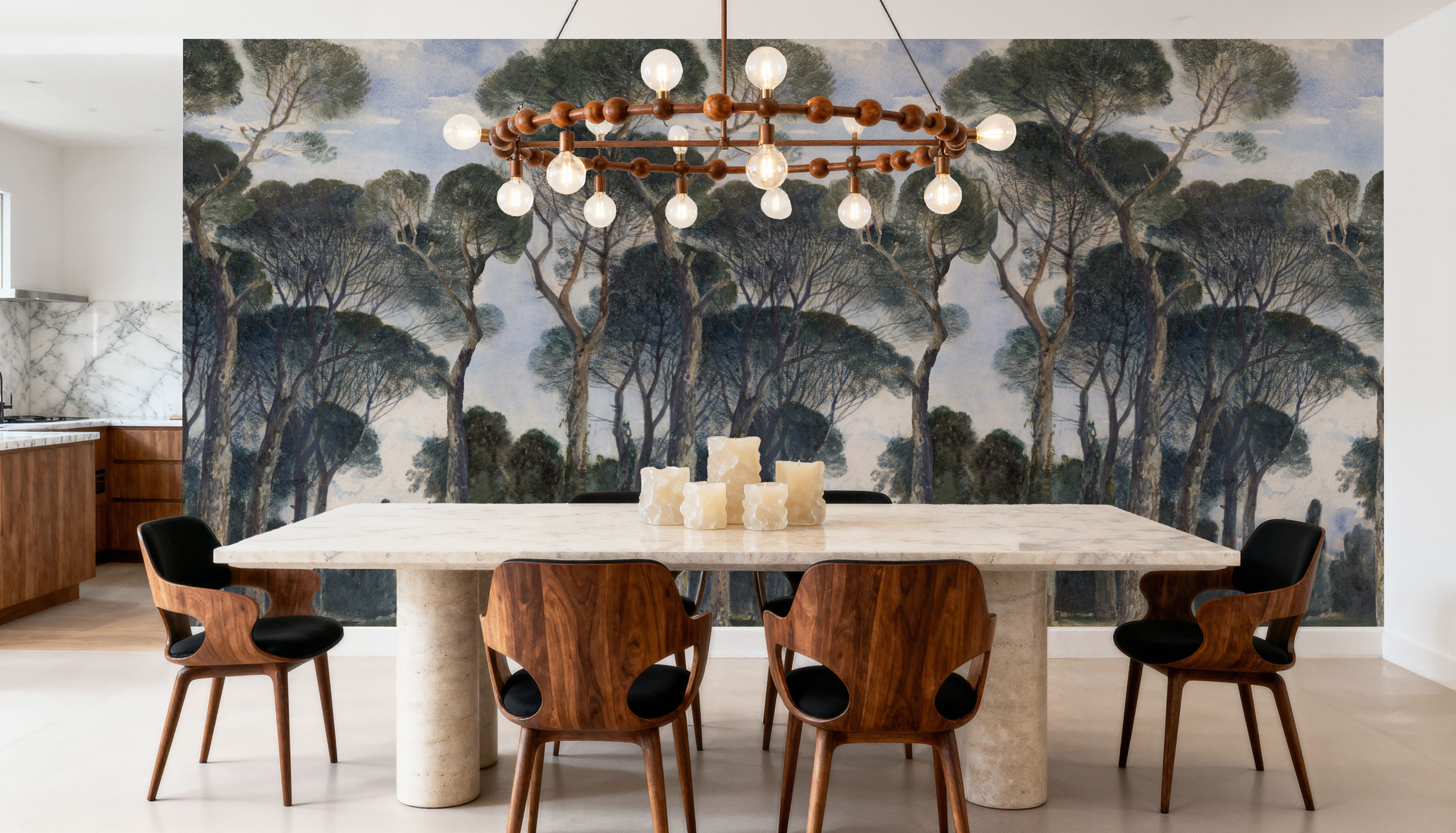 Umbrella Pines Landscape, Vintage