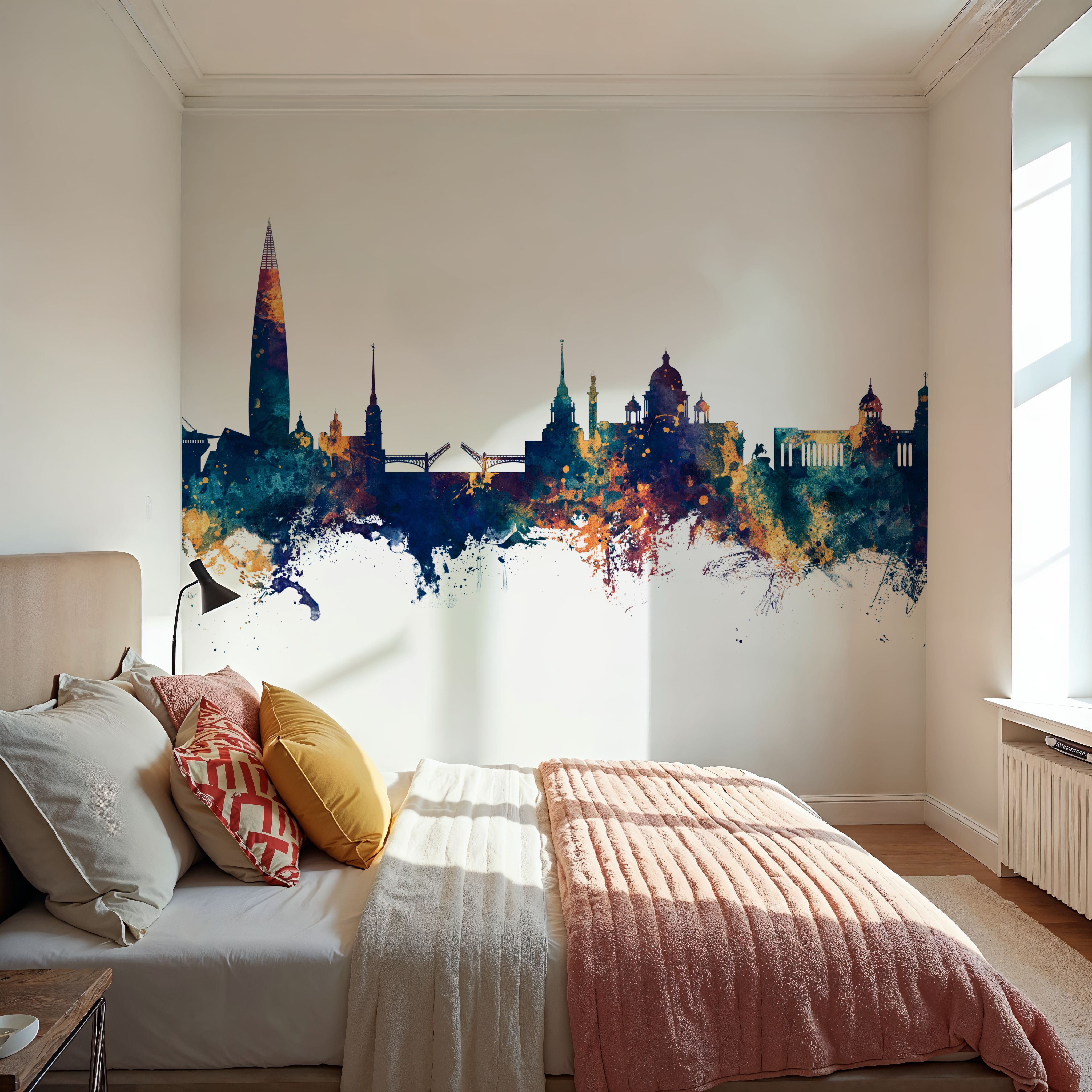 St Petersbug Russia Skyline Blue & Bronze