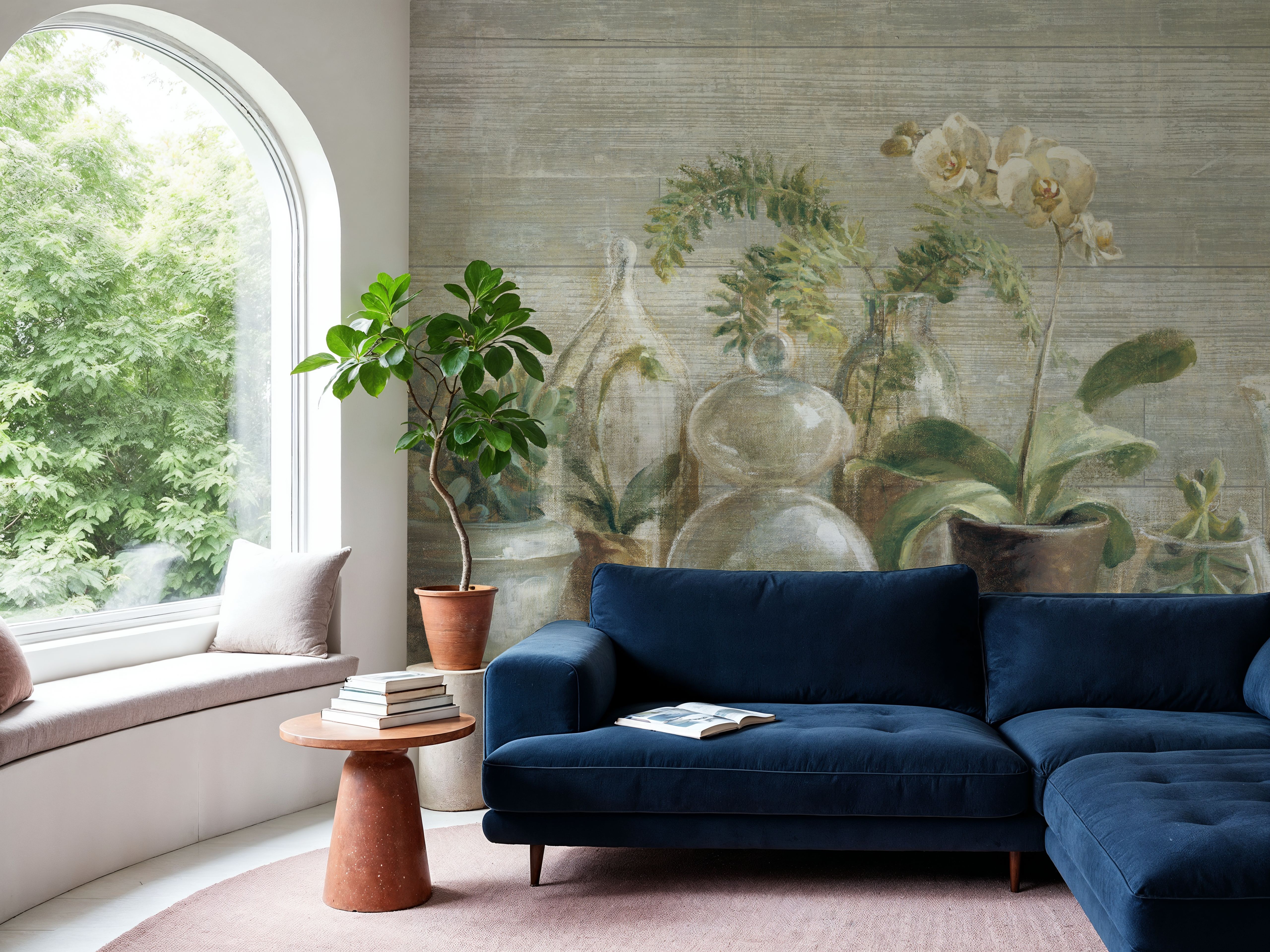 Greenhouse Orchids on Wood