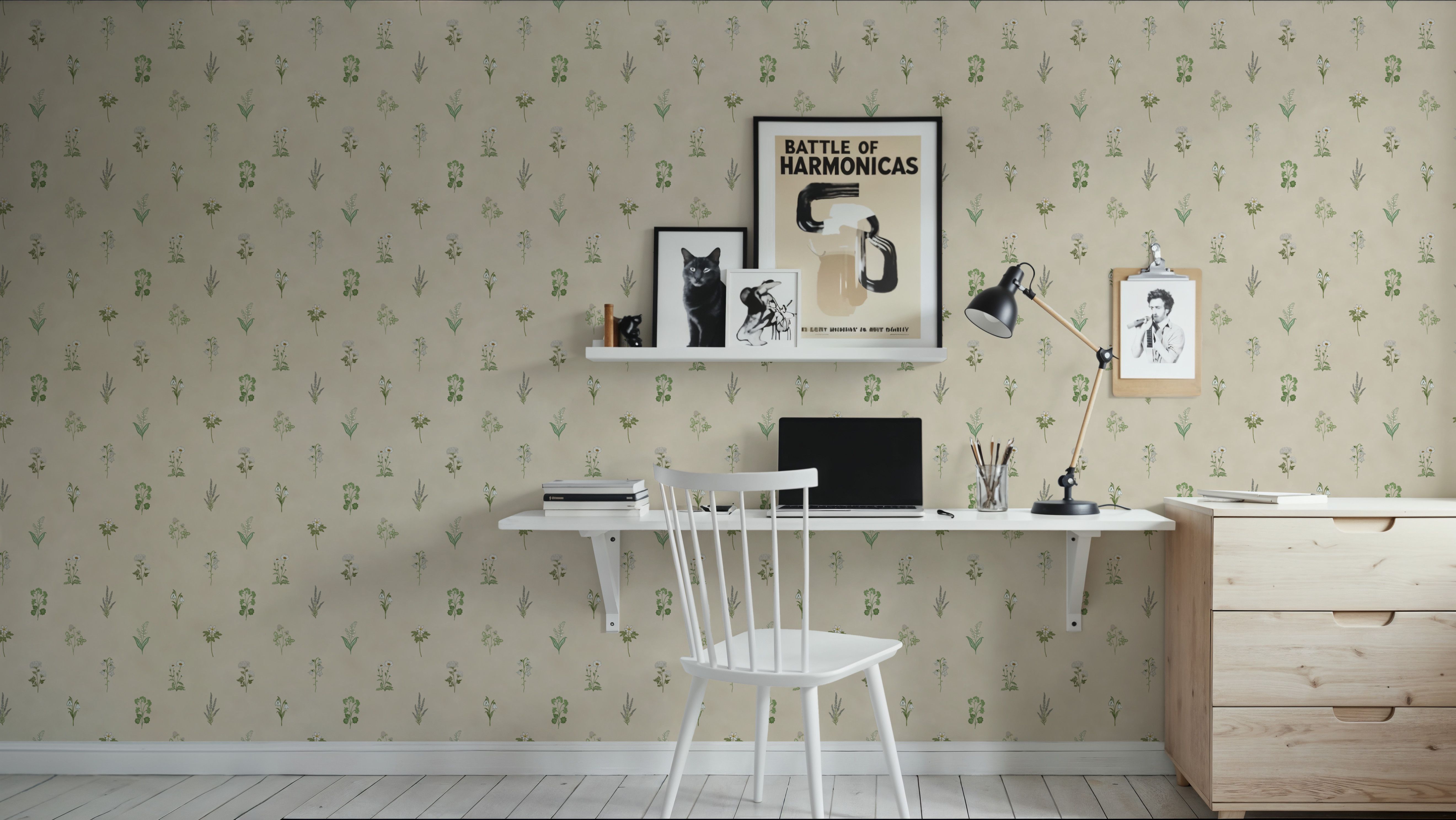 Nordic Flora Ivory, Light Beige