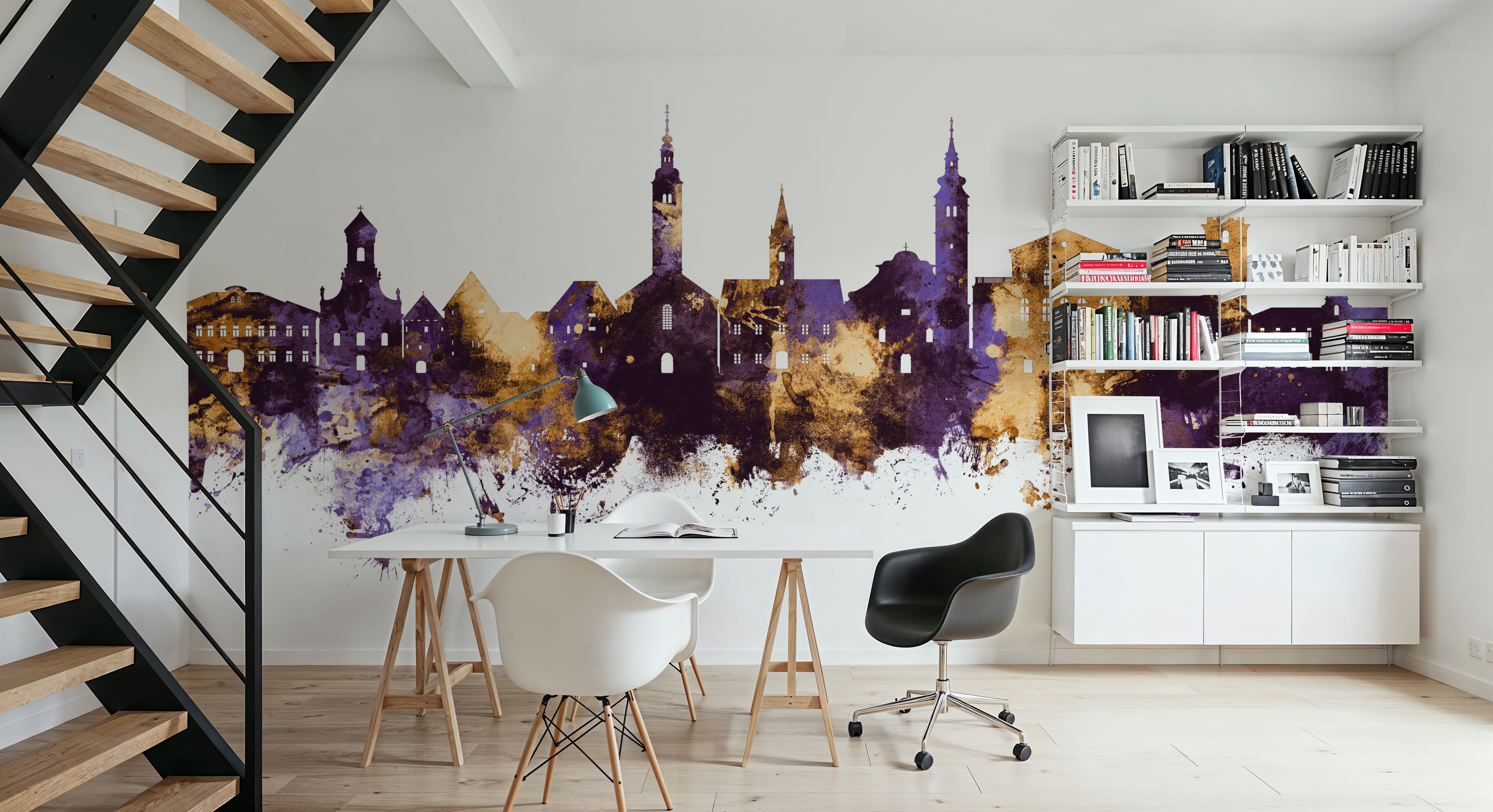 Varaždin Croatia Skyline Purple & Gold