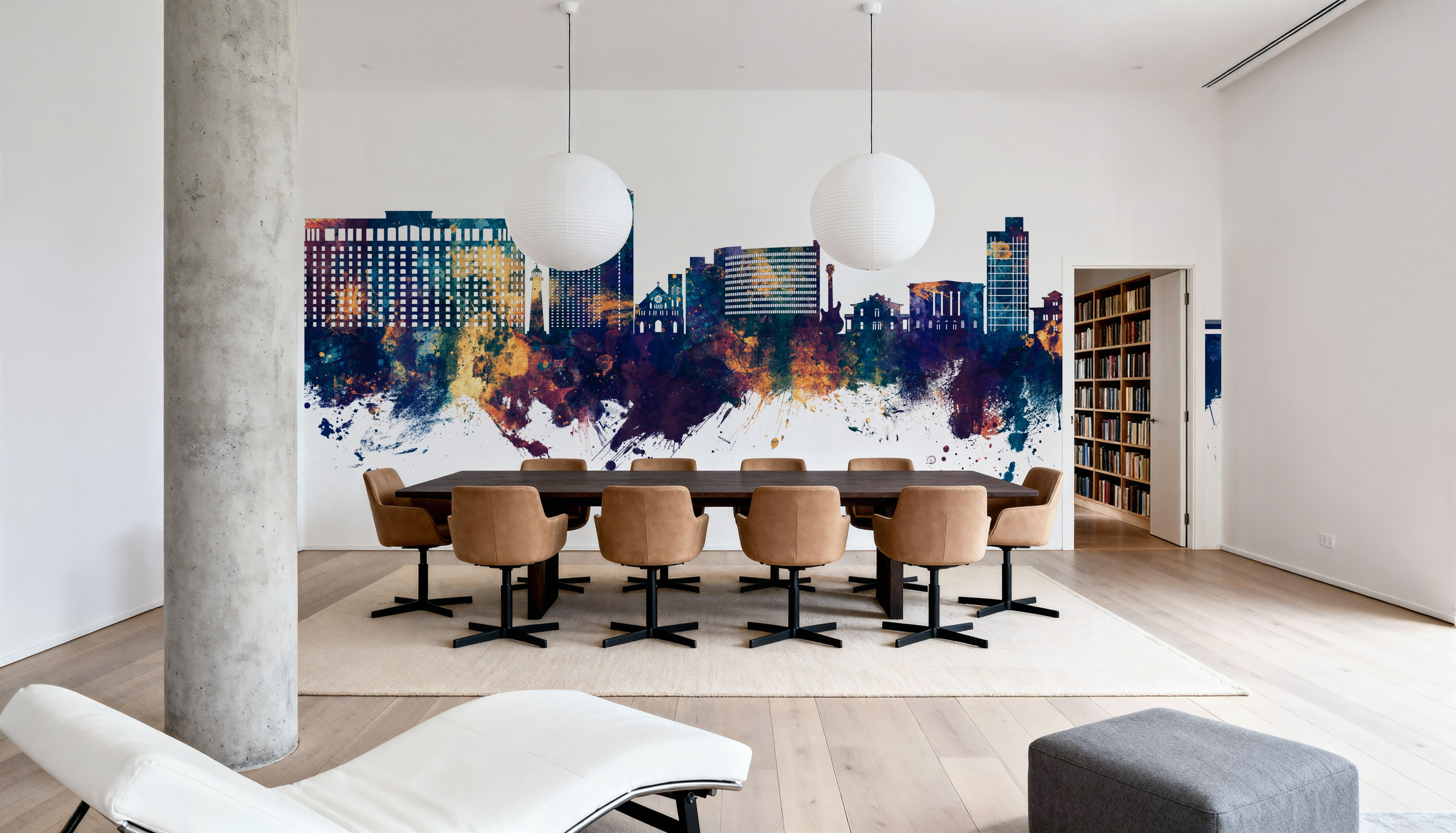 Biloxi Mississippi Skyline Blue & Bronze, Wallpaper