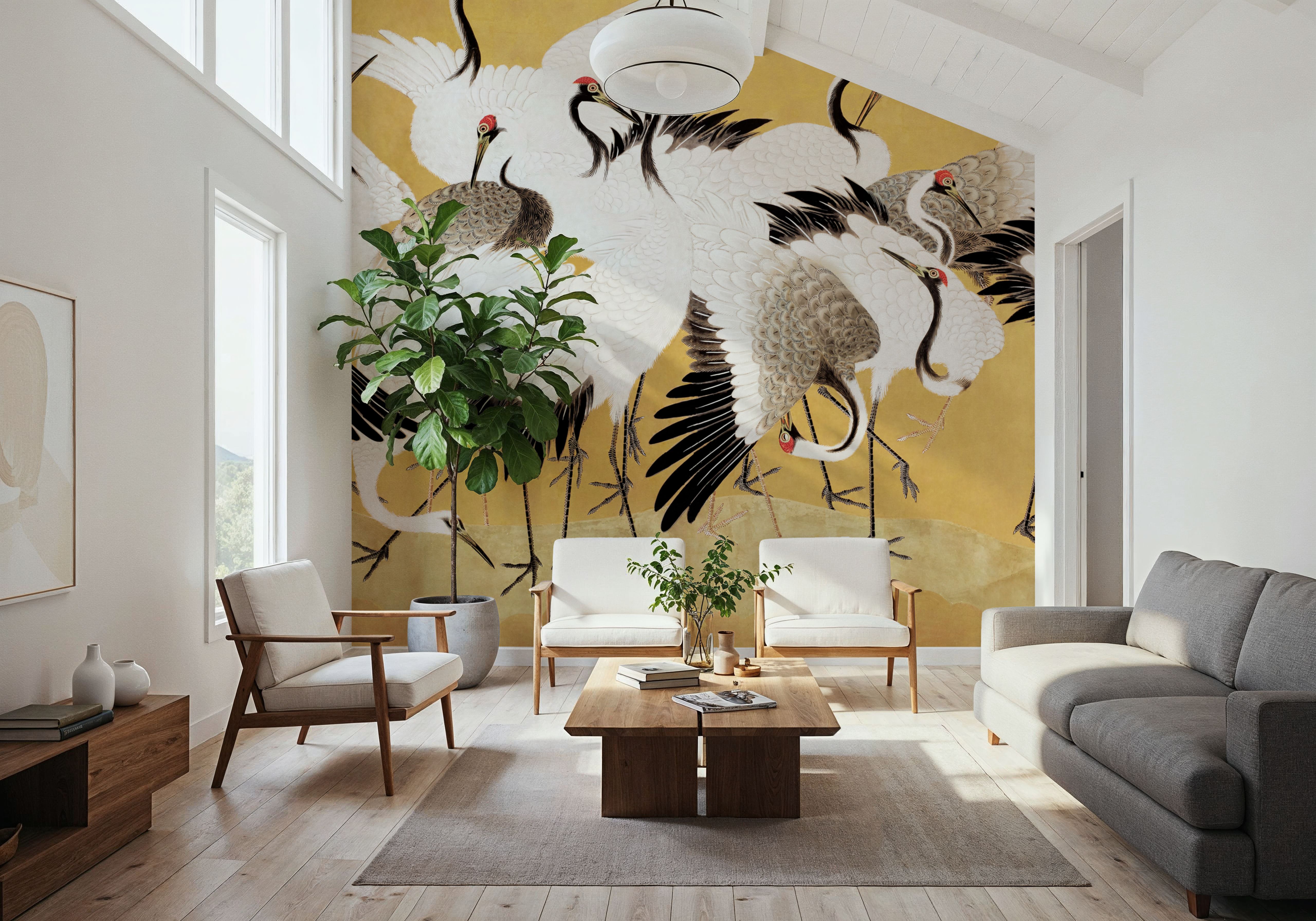 Japanese Flock of Cranes