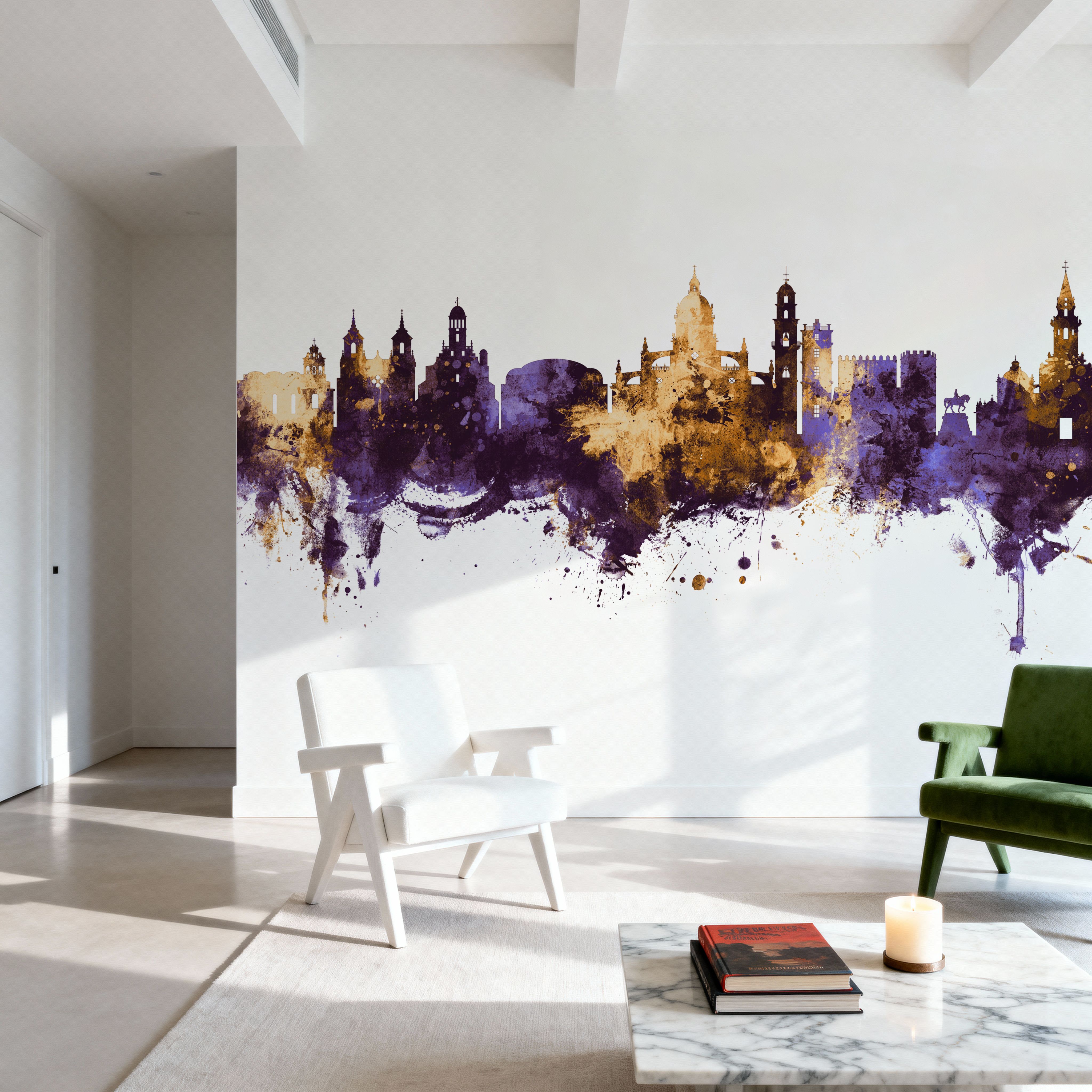 Jerez Spain Skyline Purple & Gold