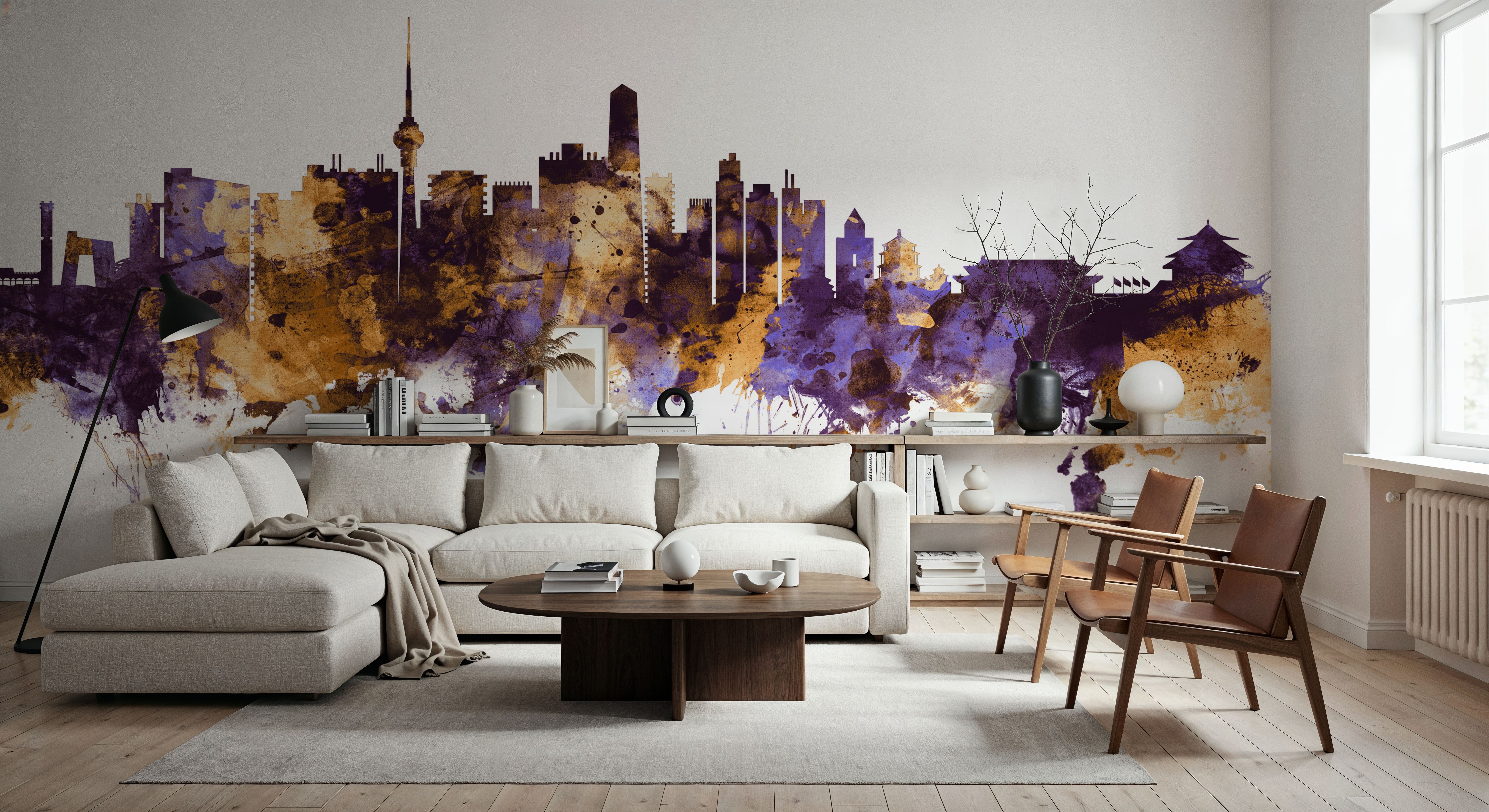 Beijing Skyline Purple & Gold