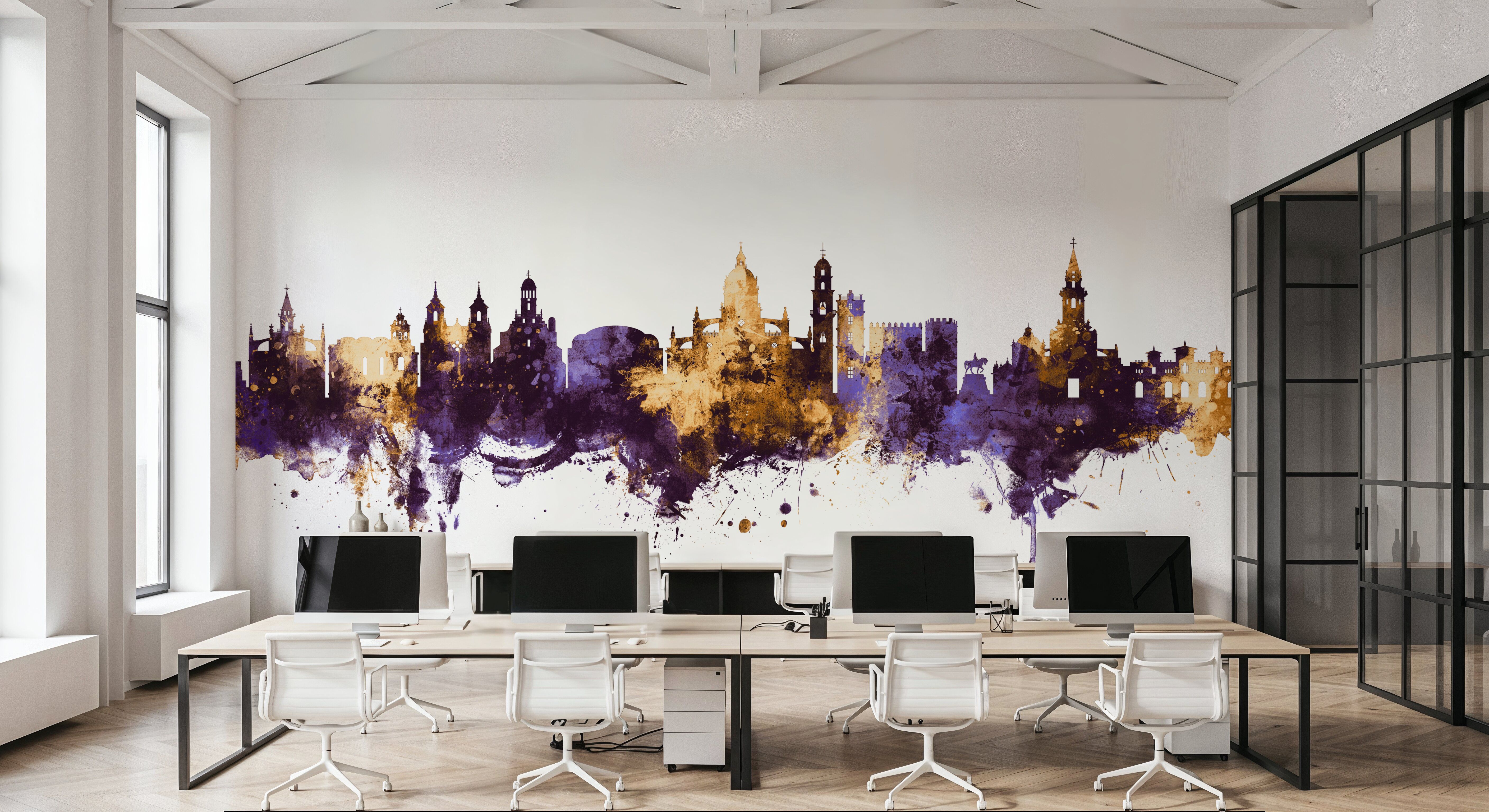 Jerez Spain Skyline Purple & Gold