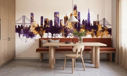 San Francisco Skyline Purple & Gold