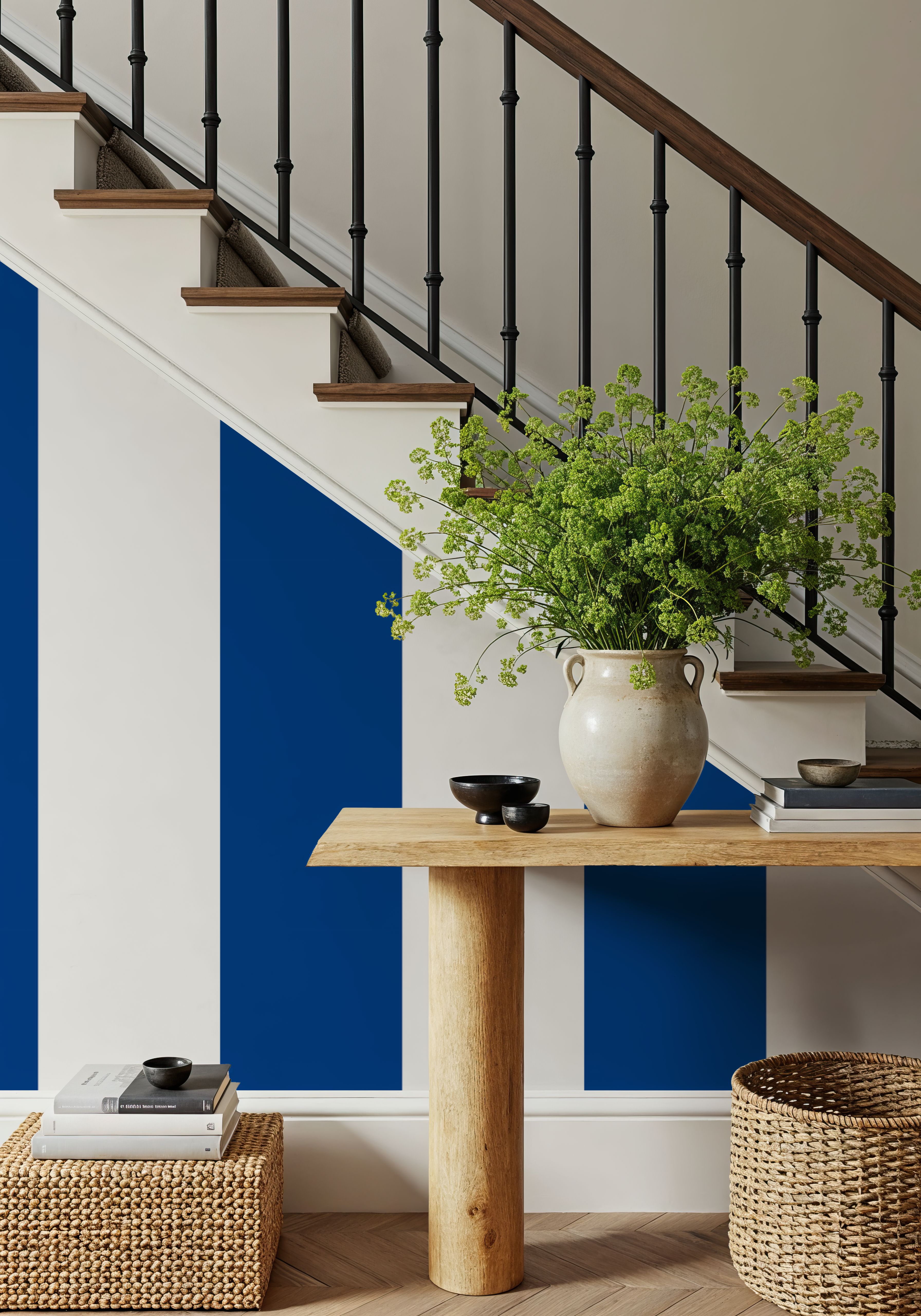 Circus Stripes, Blueberry, Papier peint