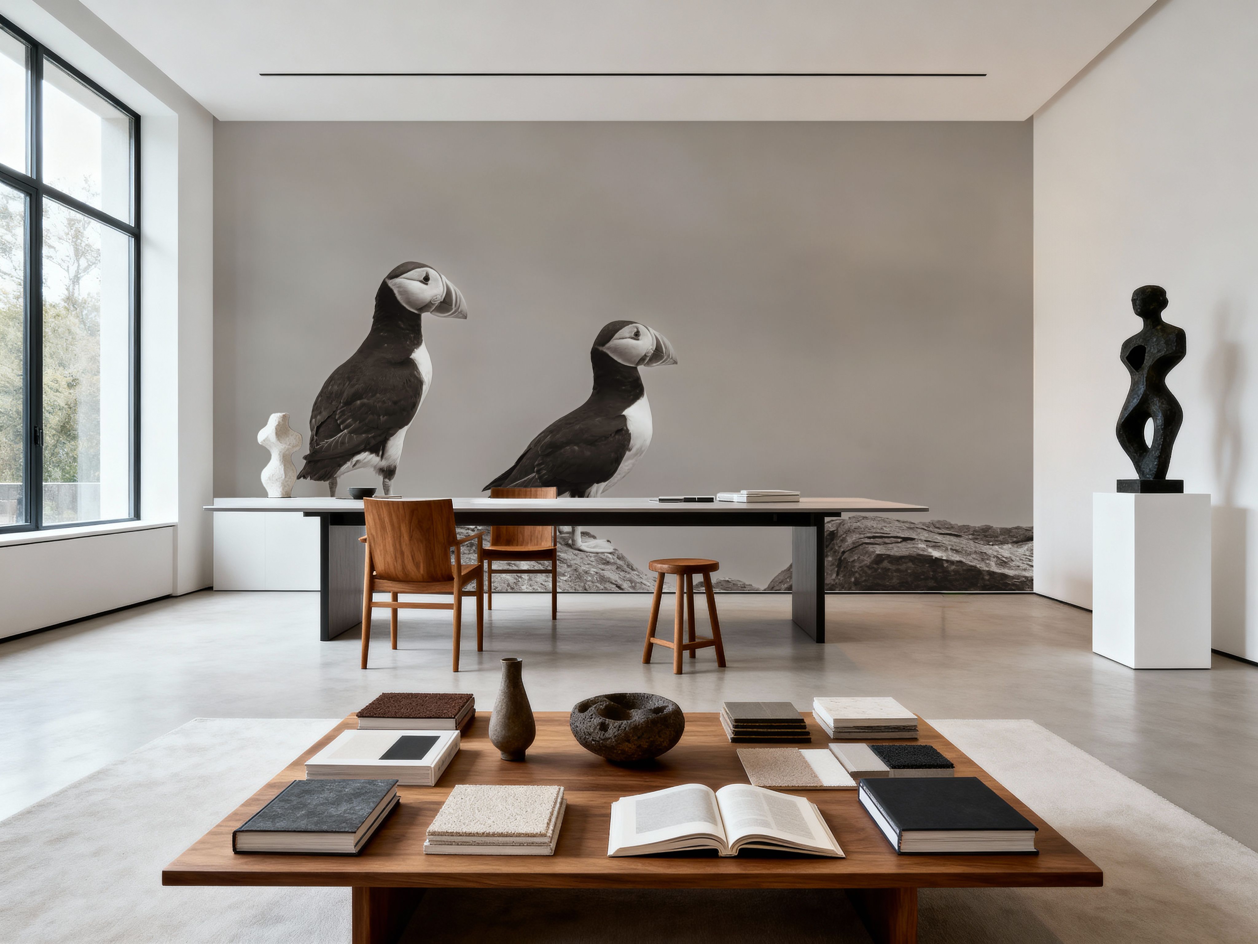Atlantic Puffin Pair Sepia