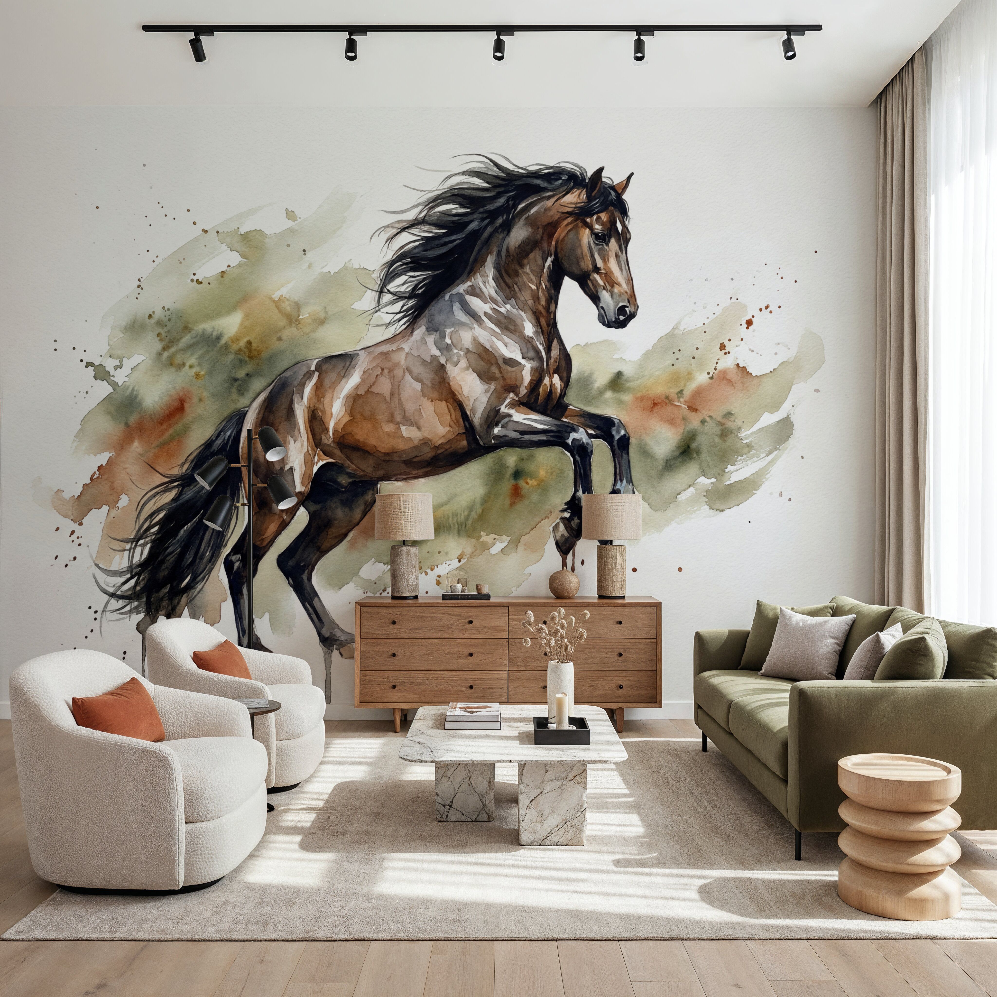 Powerful Horse II - Watercolor Spirit Animals Series