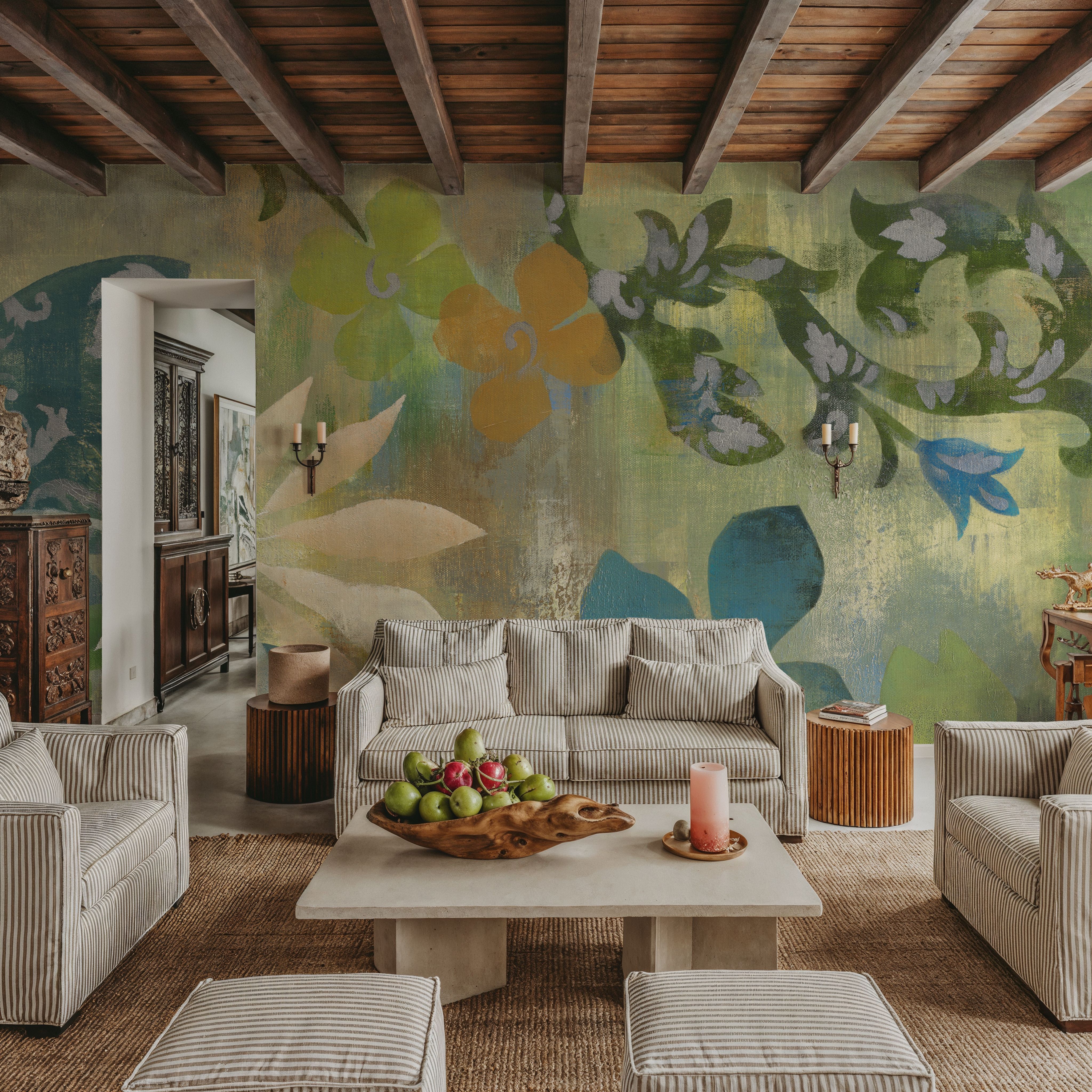 Wall Mural - Spring Lake Panel I - Abstract Nature mural wallpaper - Green - Hallway staircases - Wallism US - Premium, Textured or Peel & Stick