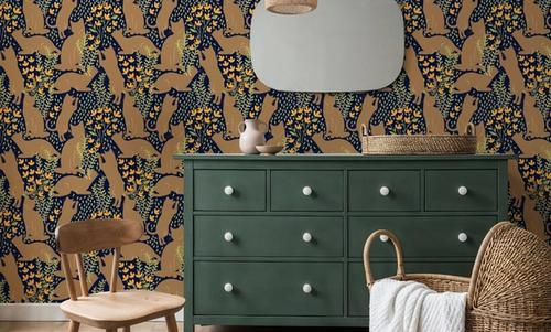 Hunters in The Garden, Navy & Beige
