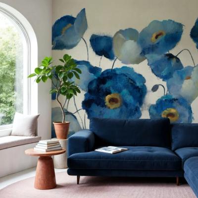 Aquamarine Floral on Cream