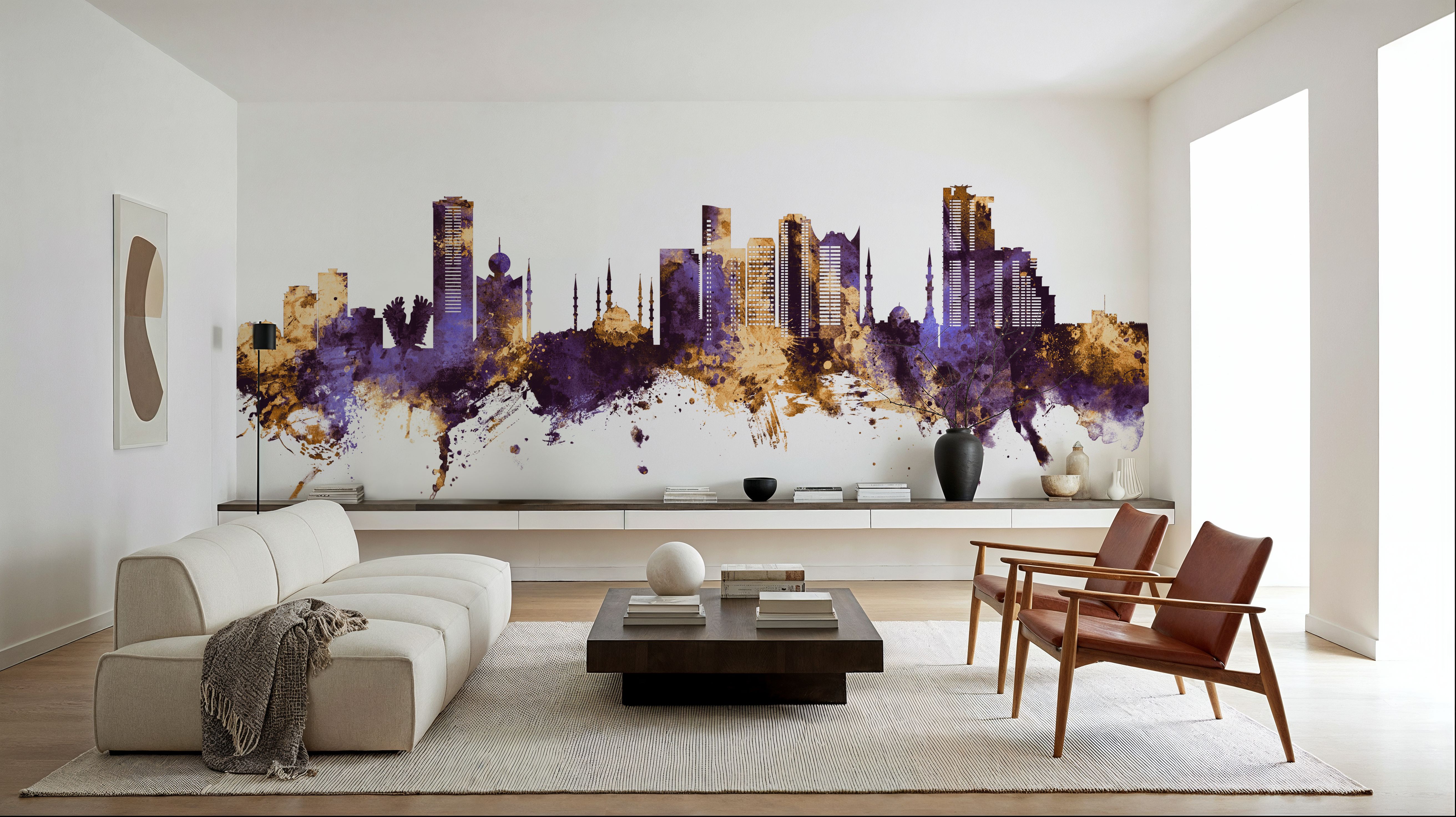 Fujairah Skyline Purple & Gold