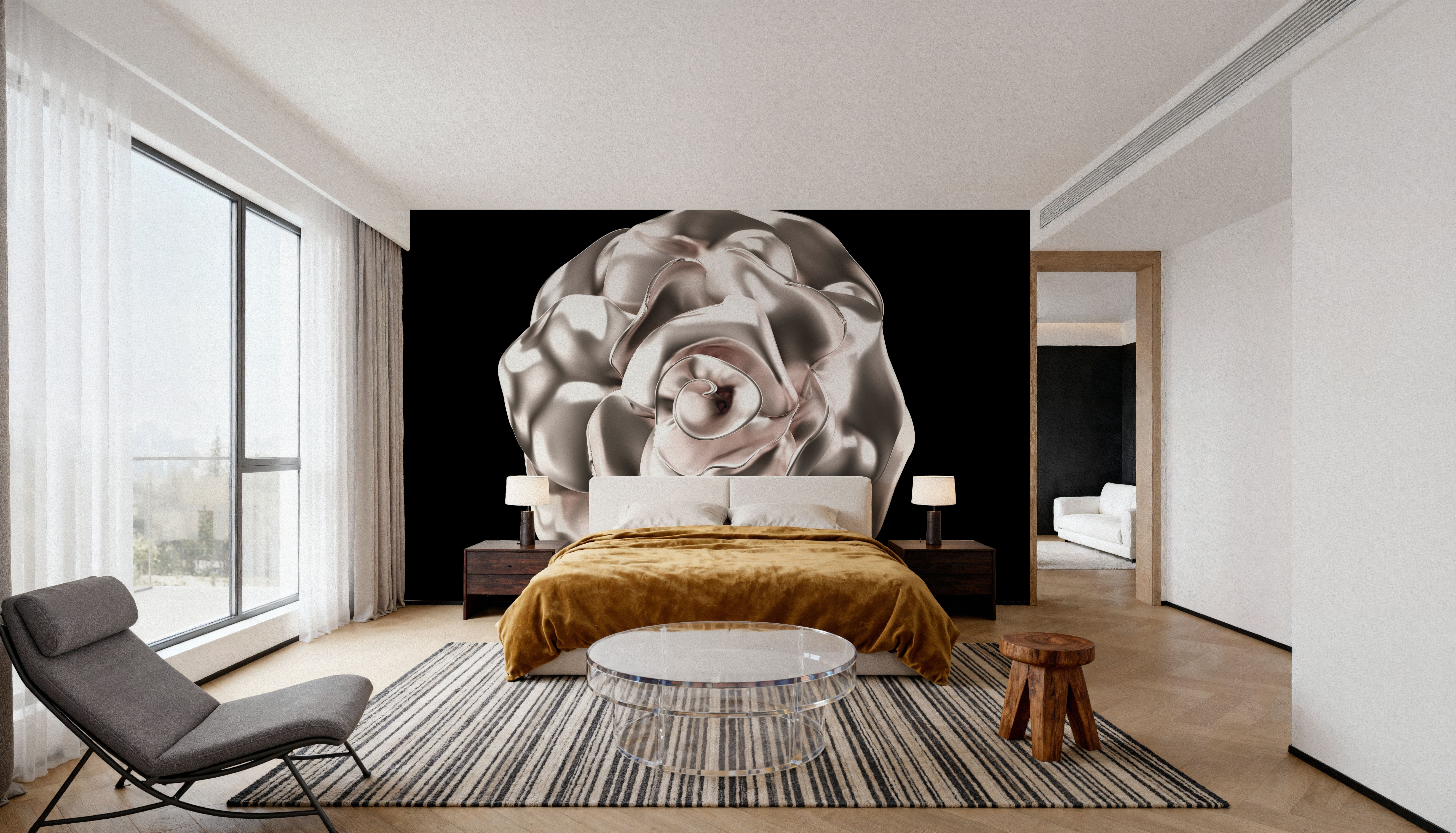 Metallic Rose in 3d Effect