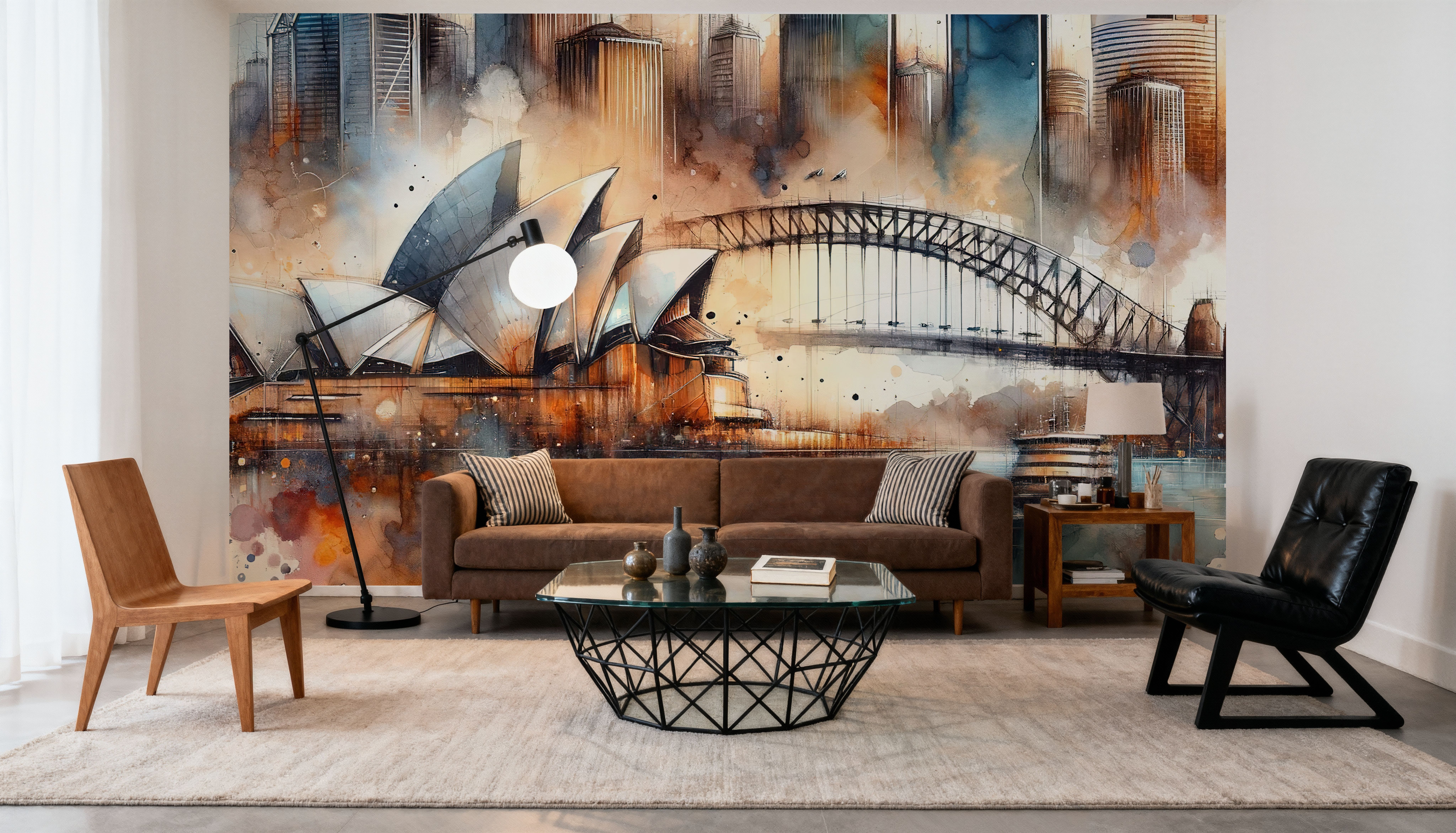 Watercolor Skyline Sydney, Wallpaper