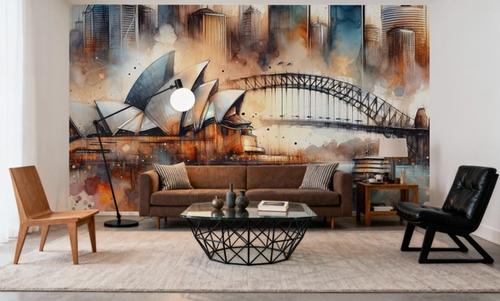 Watercolor Skyline Sydney