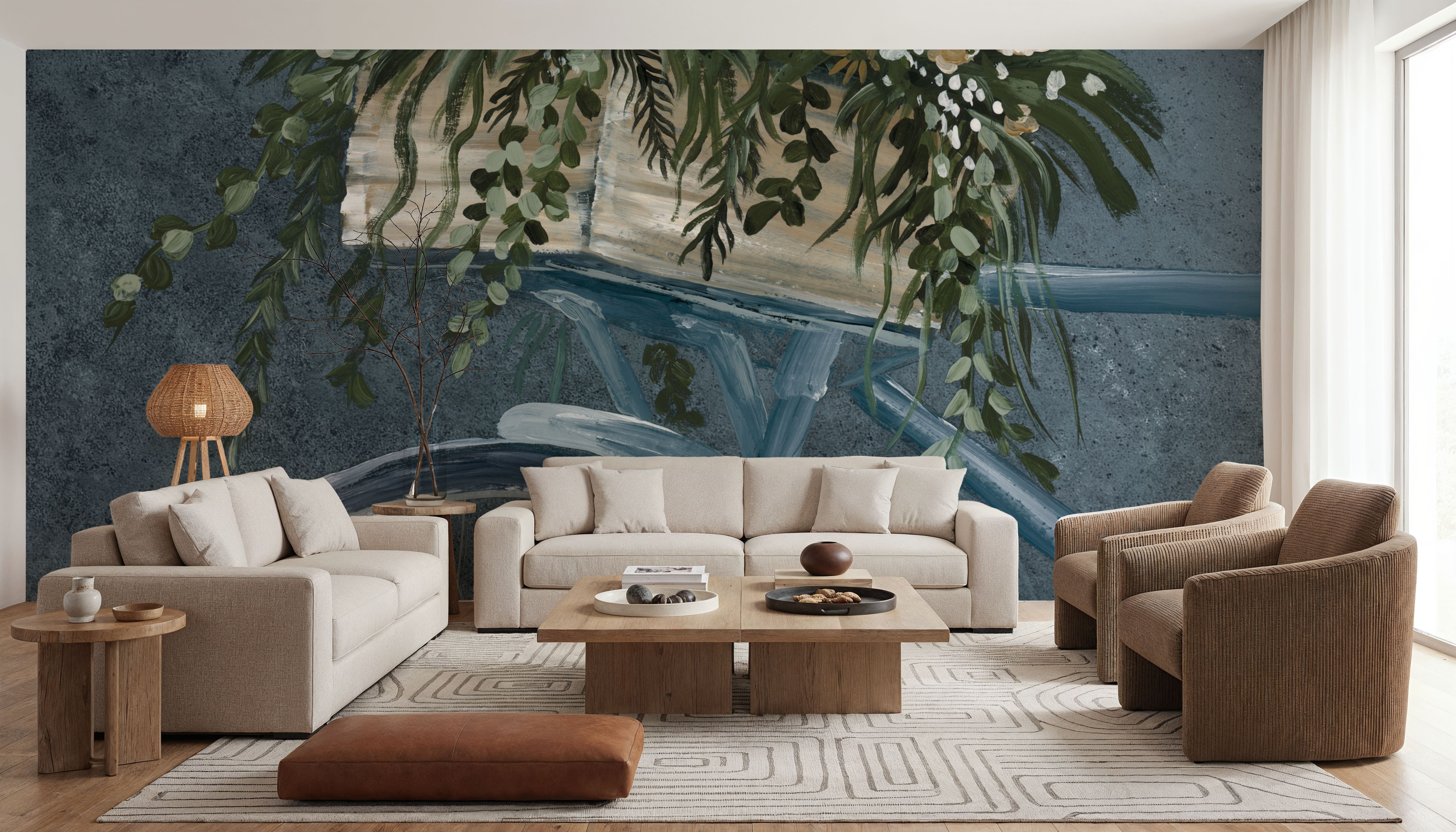 Vintage Bicycle with Florals Denim