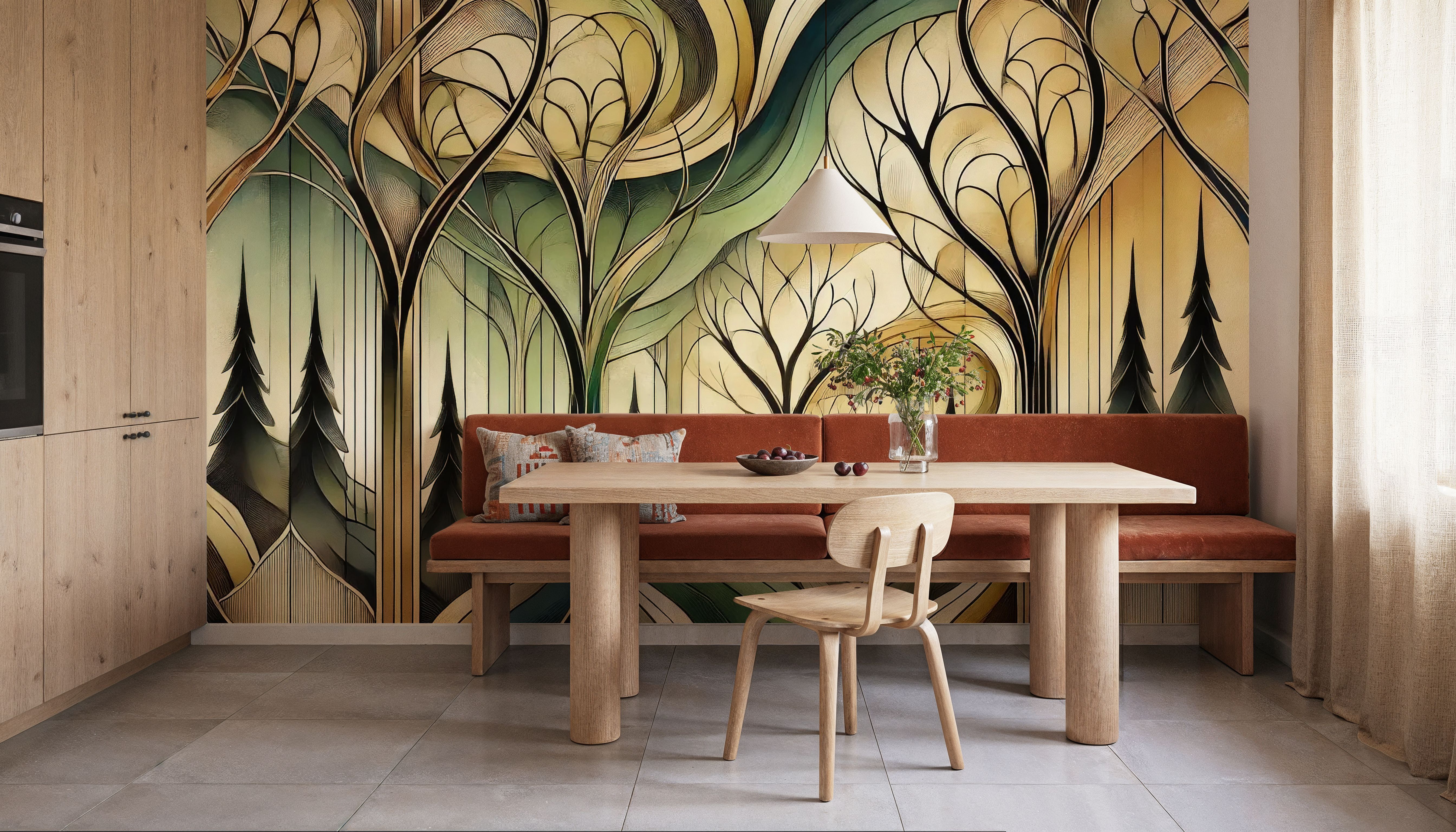 Vintage Treescape Essence in Art Deco