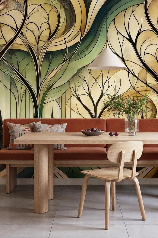 Vintage Treescape Essence in Art Deco