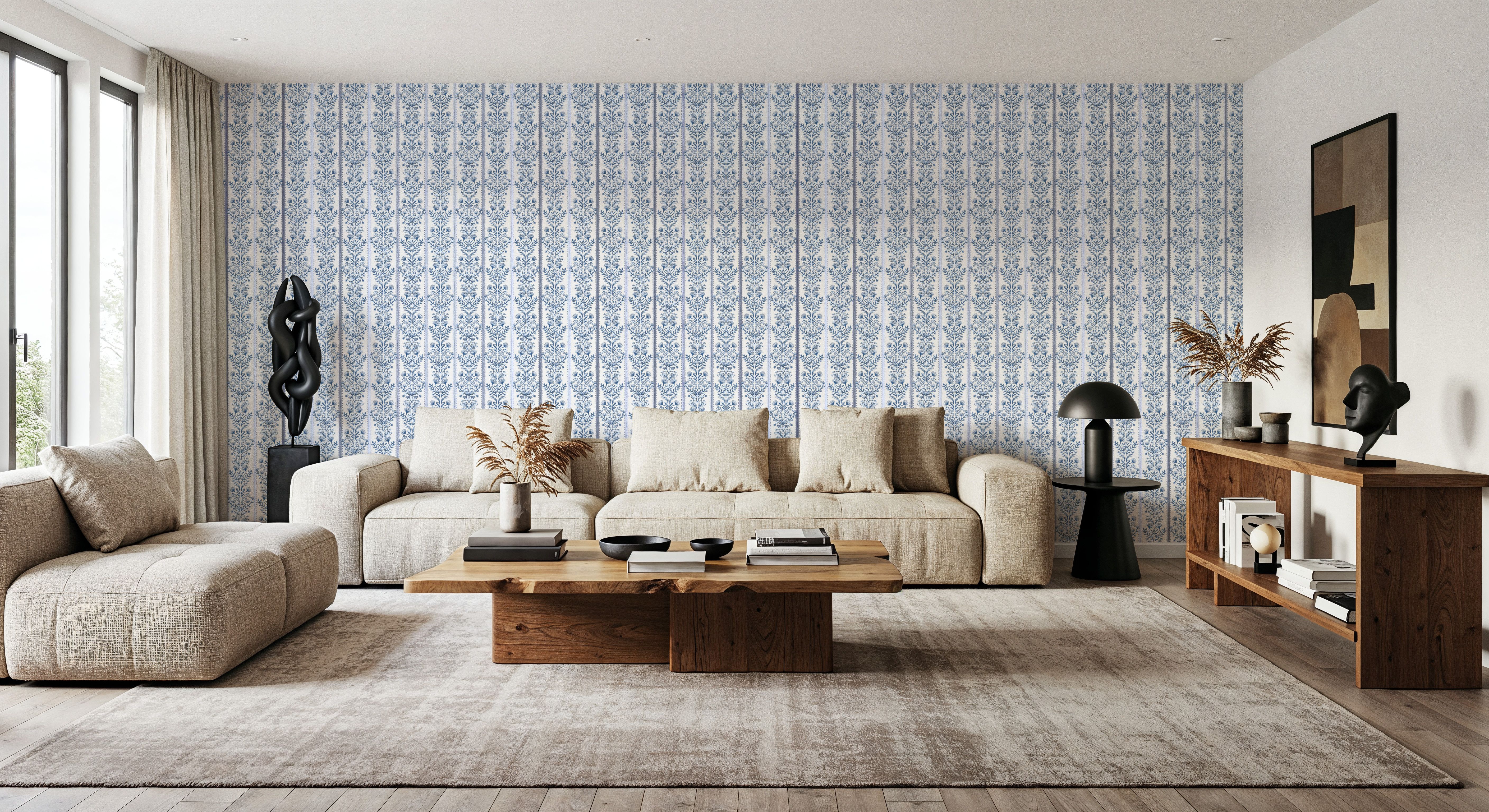 Fall Botanical Stripes, Marine