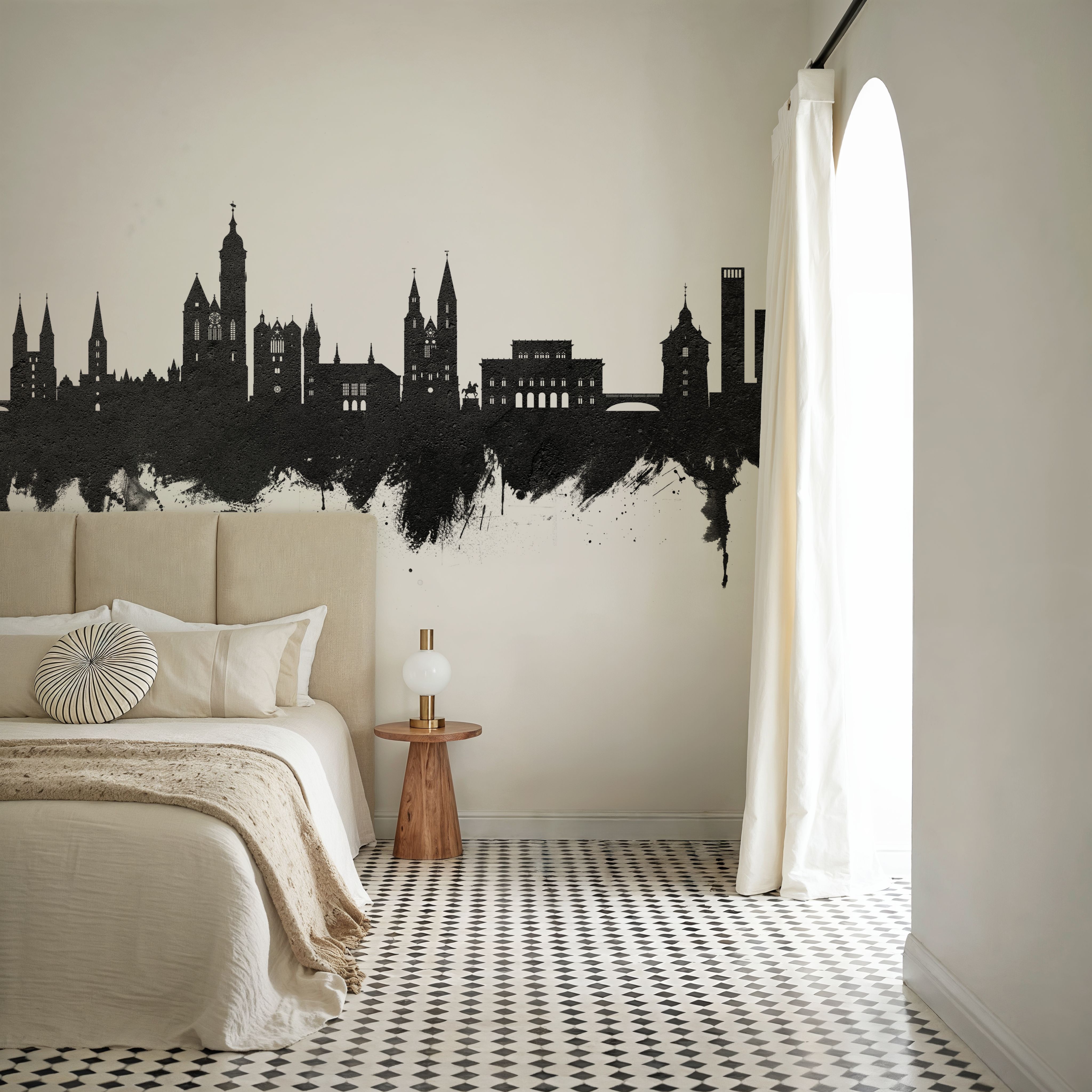 Braunschweig Germany Skyline Black & White