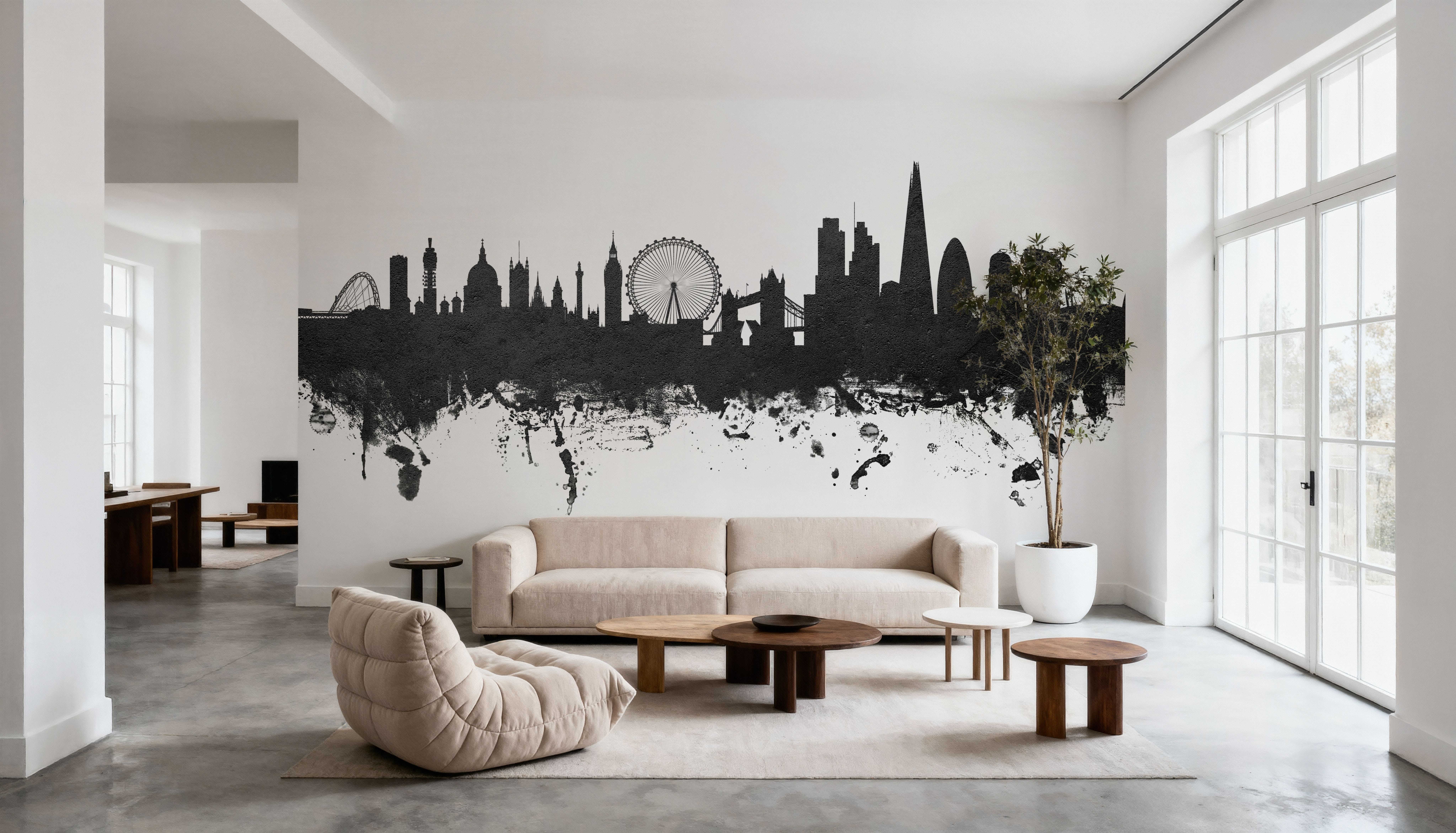 London Skyline Black & White