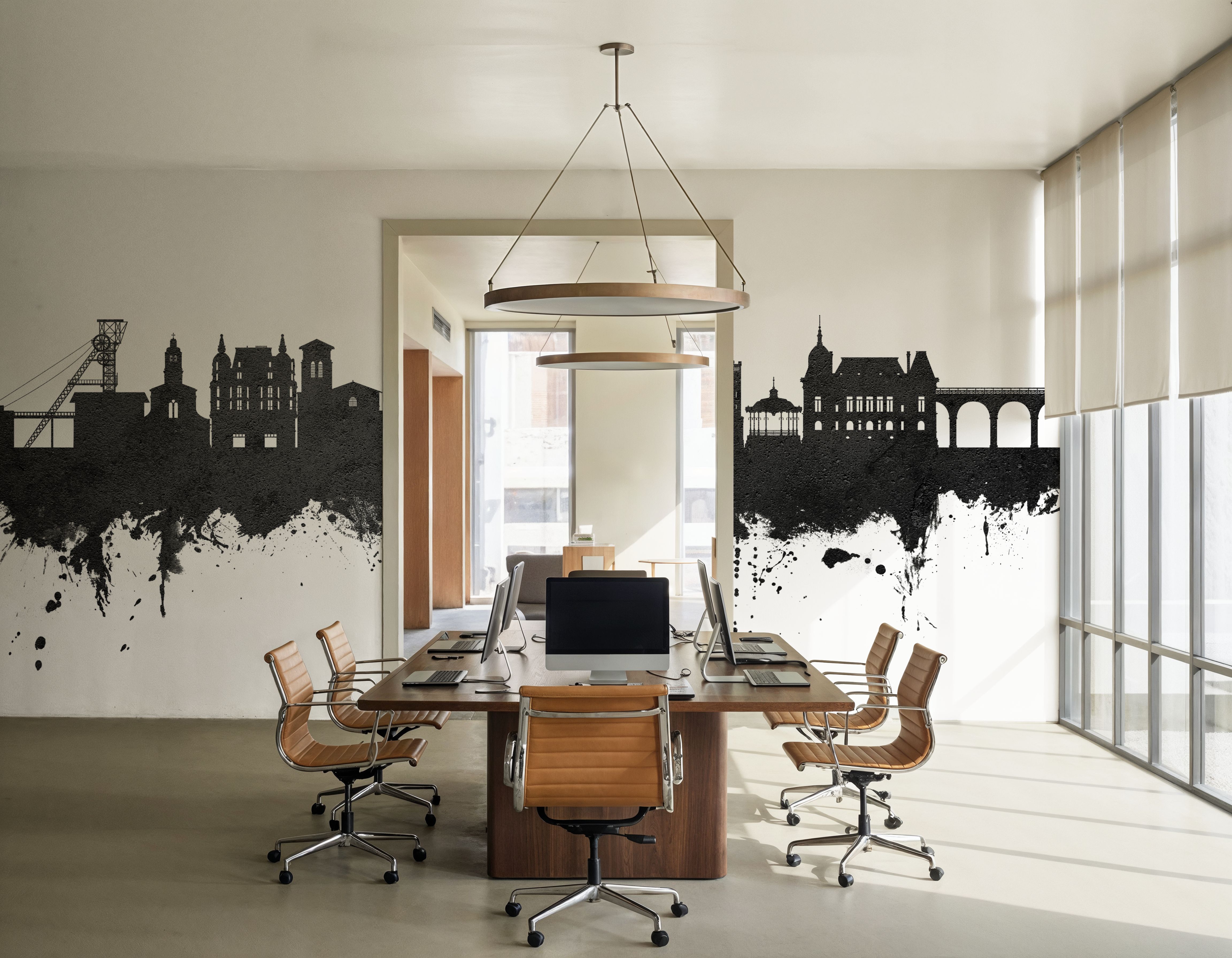 Saint-Étienne France Skyline Black & White