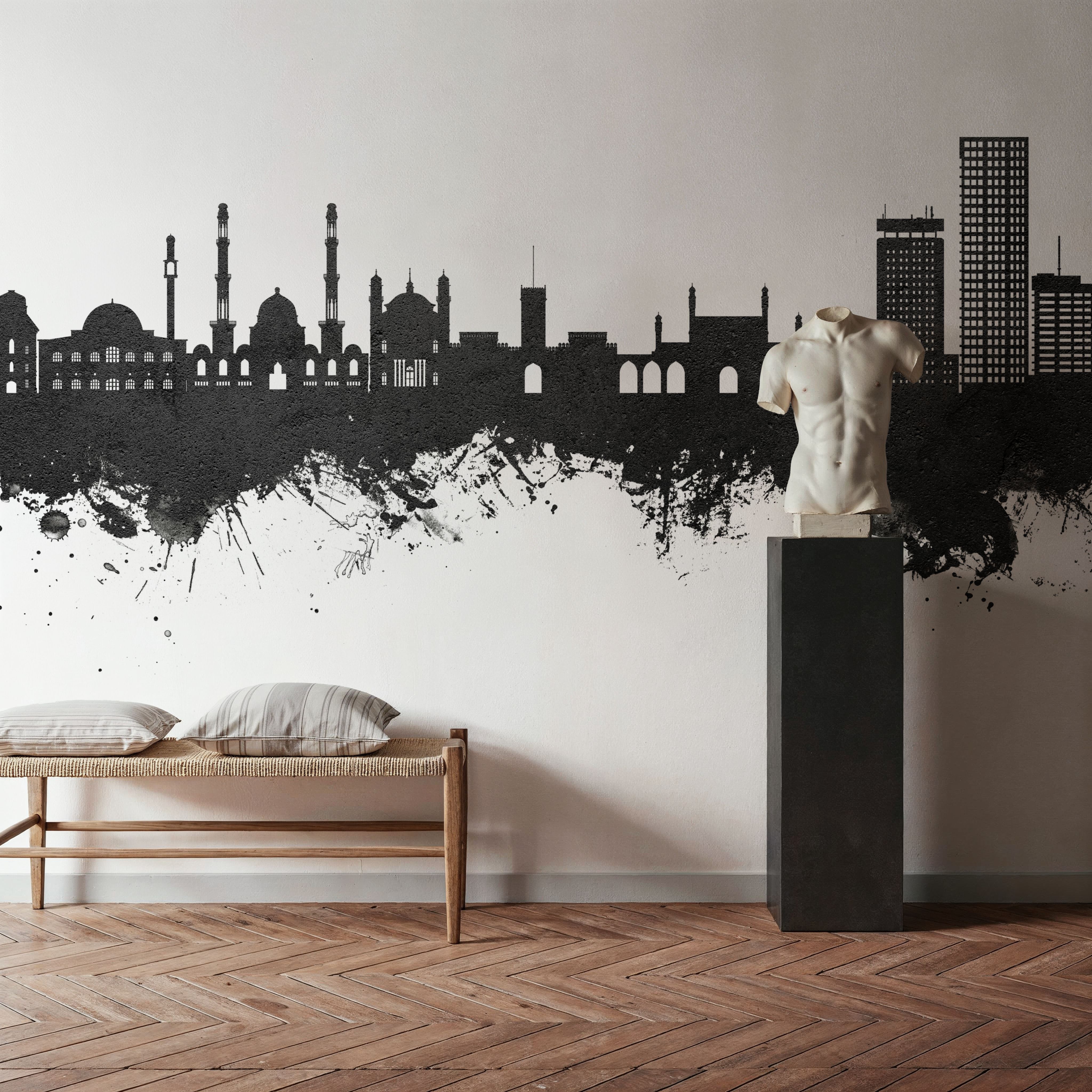 Kabul Afghanistan Skyline Black & White