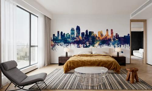 San Diego California Skyline Blue & Bronze