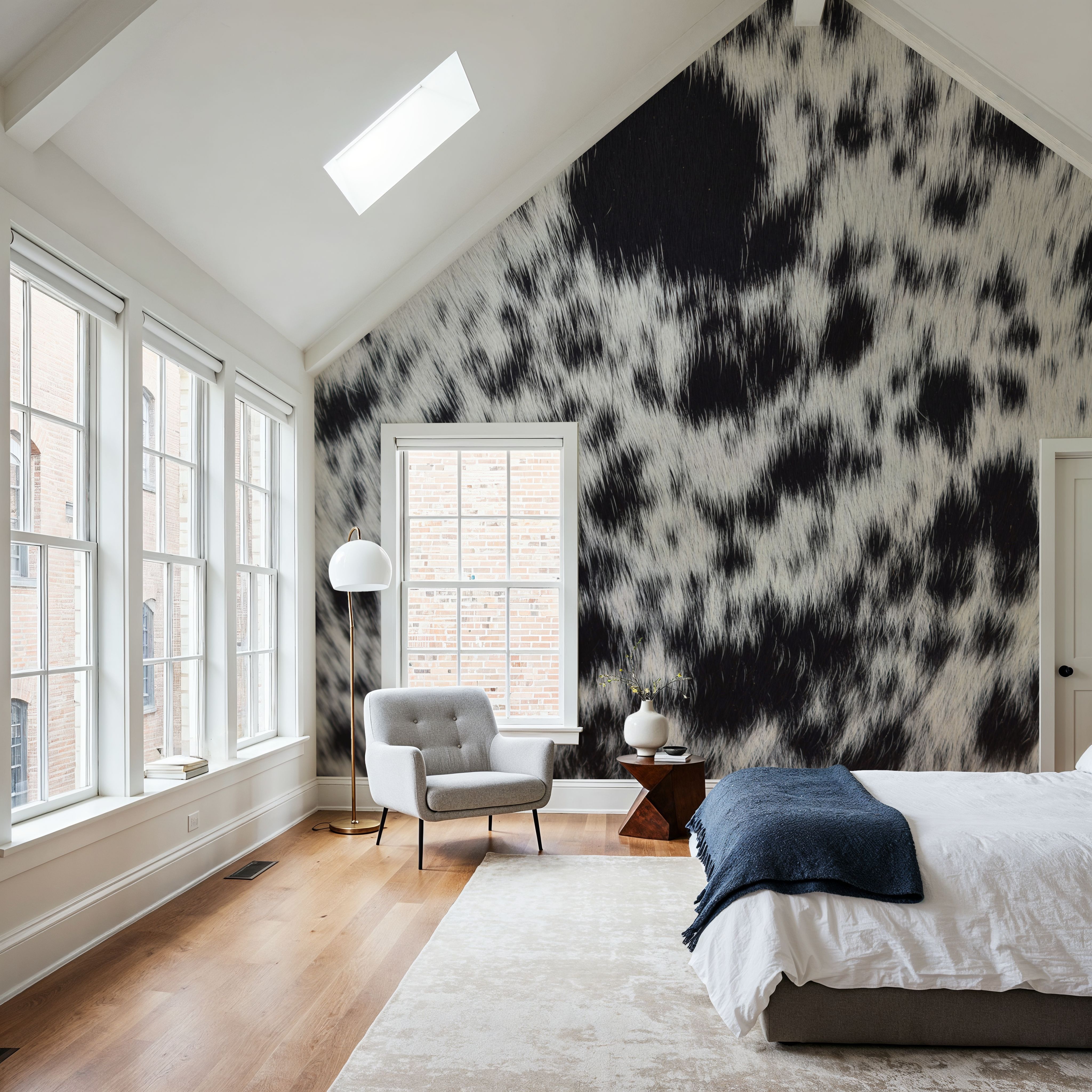 Black Spotted Cow Hide