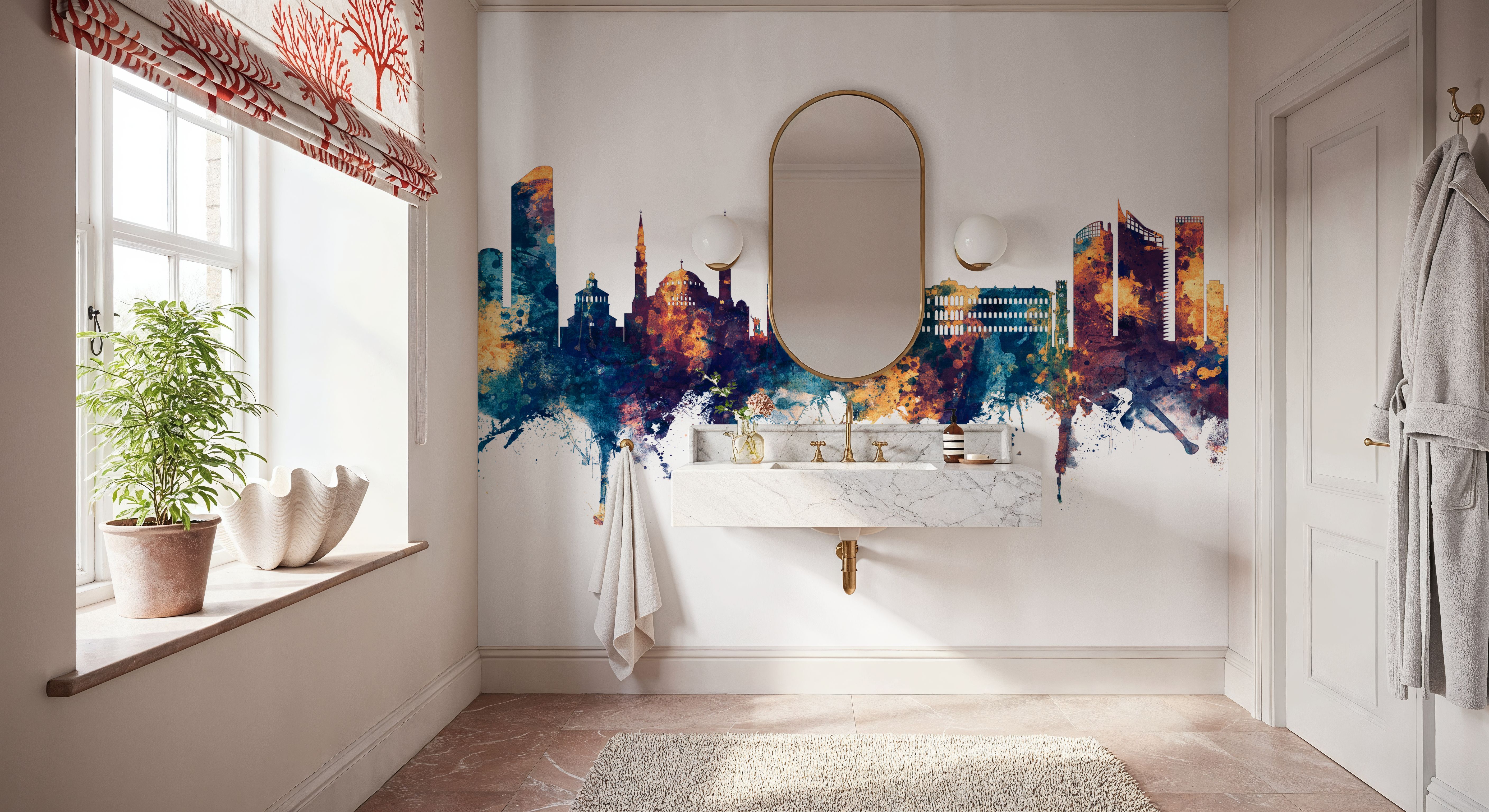 Beirut Lebanon Skyline Blue & Bronze