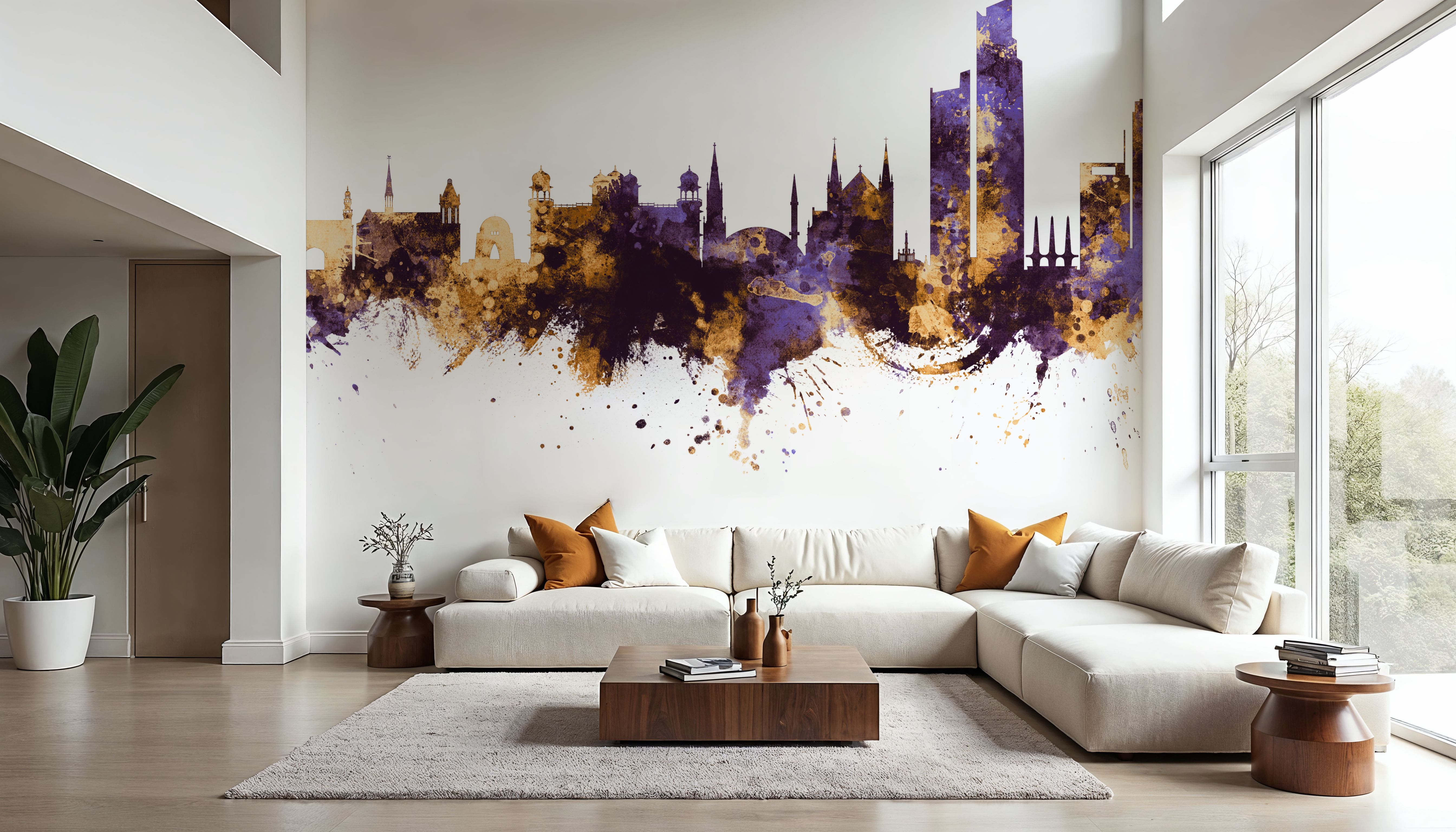 Karachi Pakistan Skyline Purple & Gold