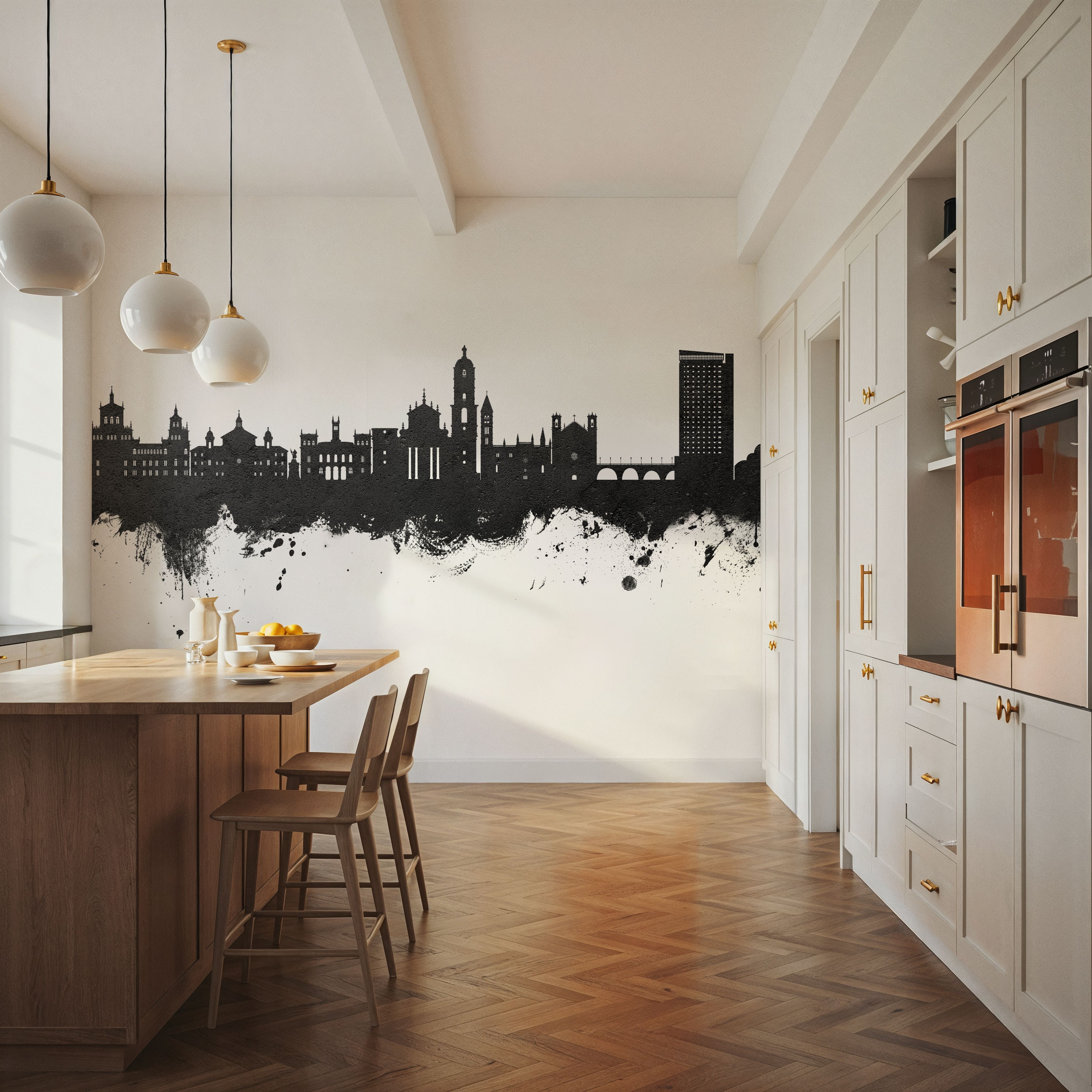 Valladolid Spain Skyline Black & White