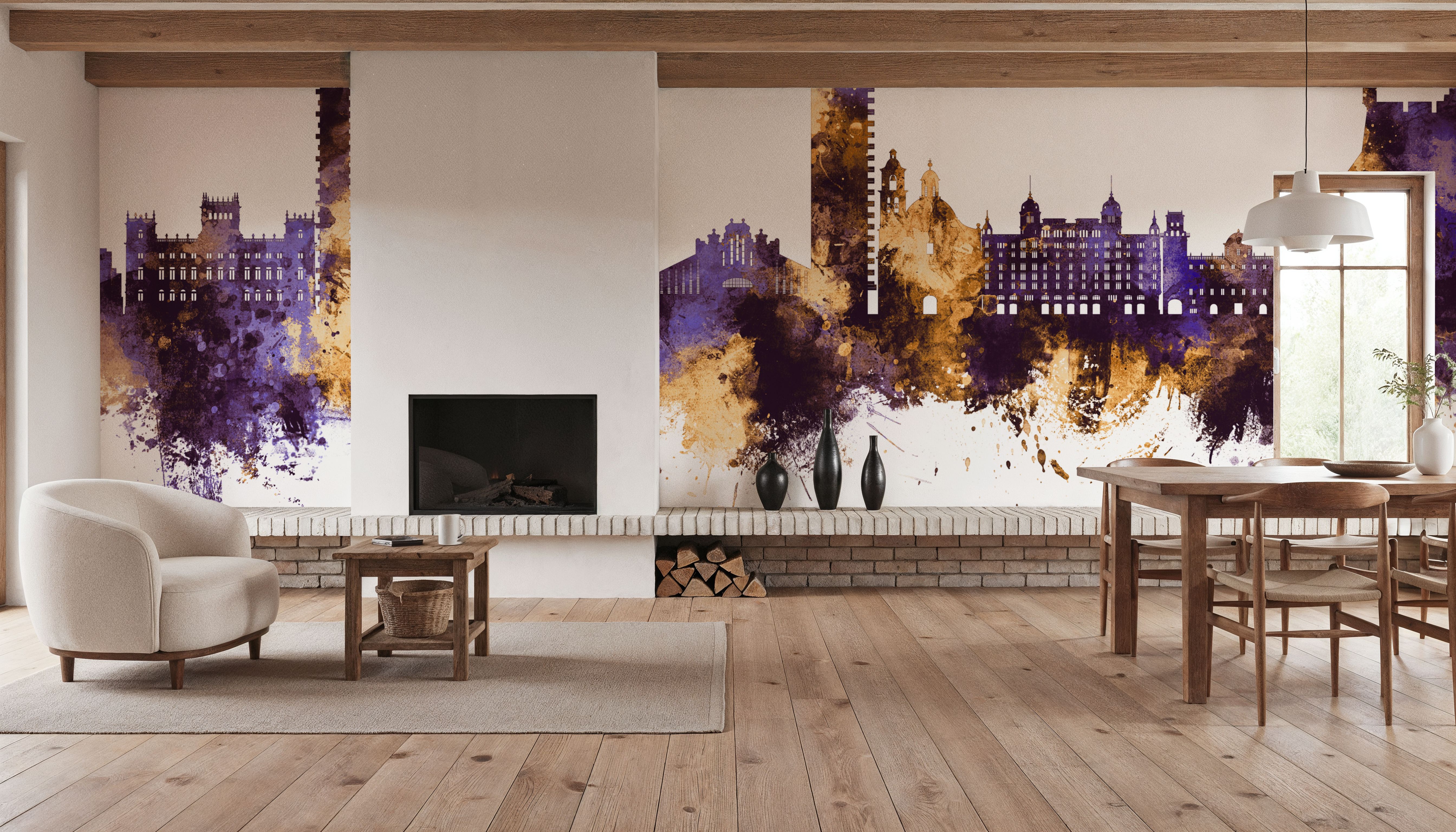 Alicante Spain Skyline Purple & Gold