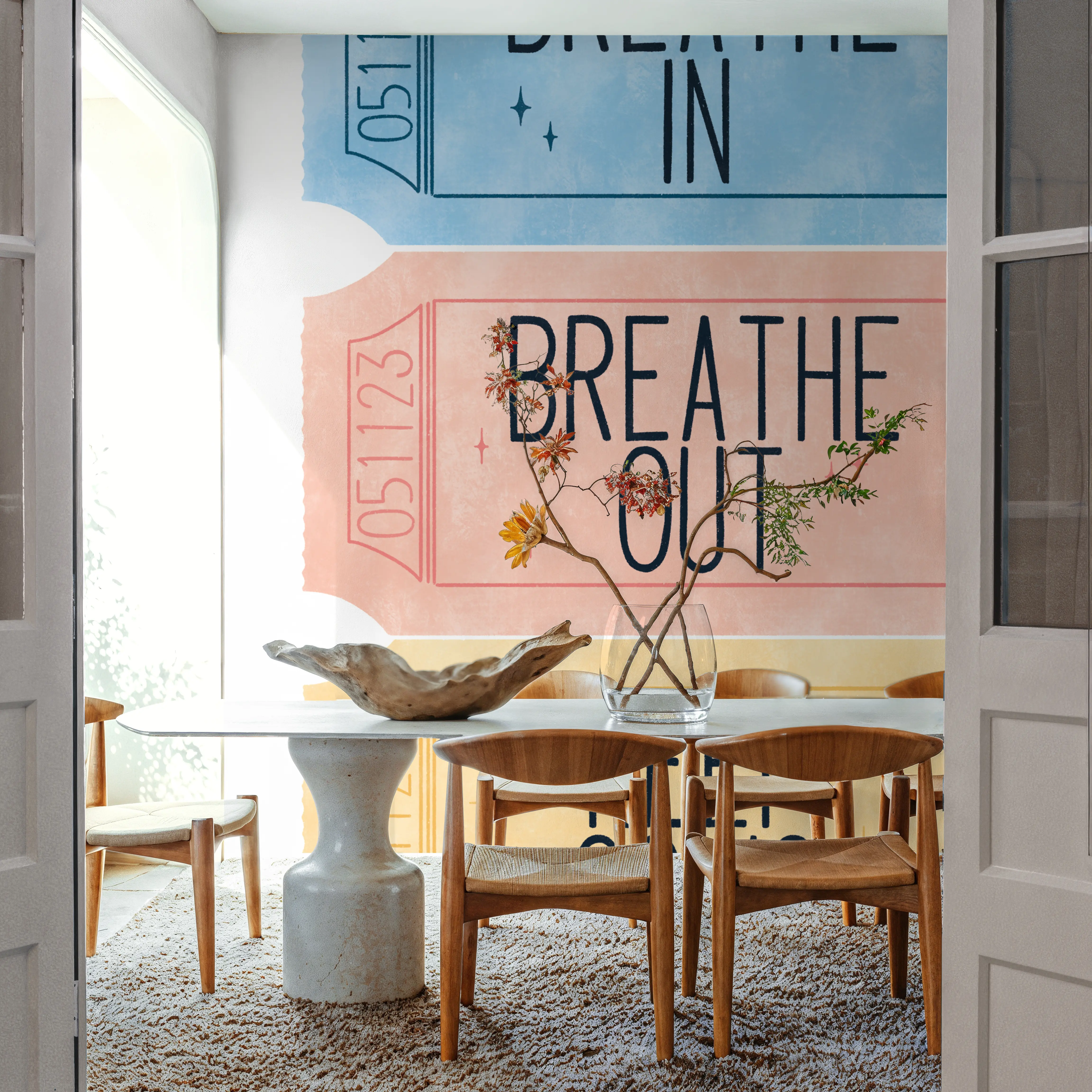 Wall Mural - Ticket Stubs Inspiration - Graphics mural wallpaper - Blue - Bedroom - Wallism UK - Peel & Stick or Paste-the-Wall