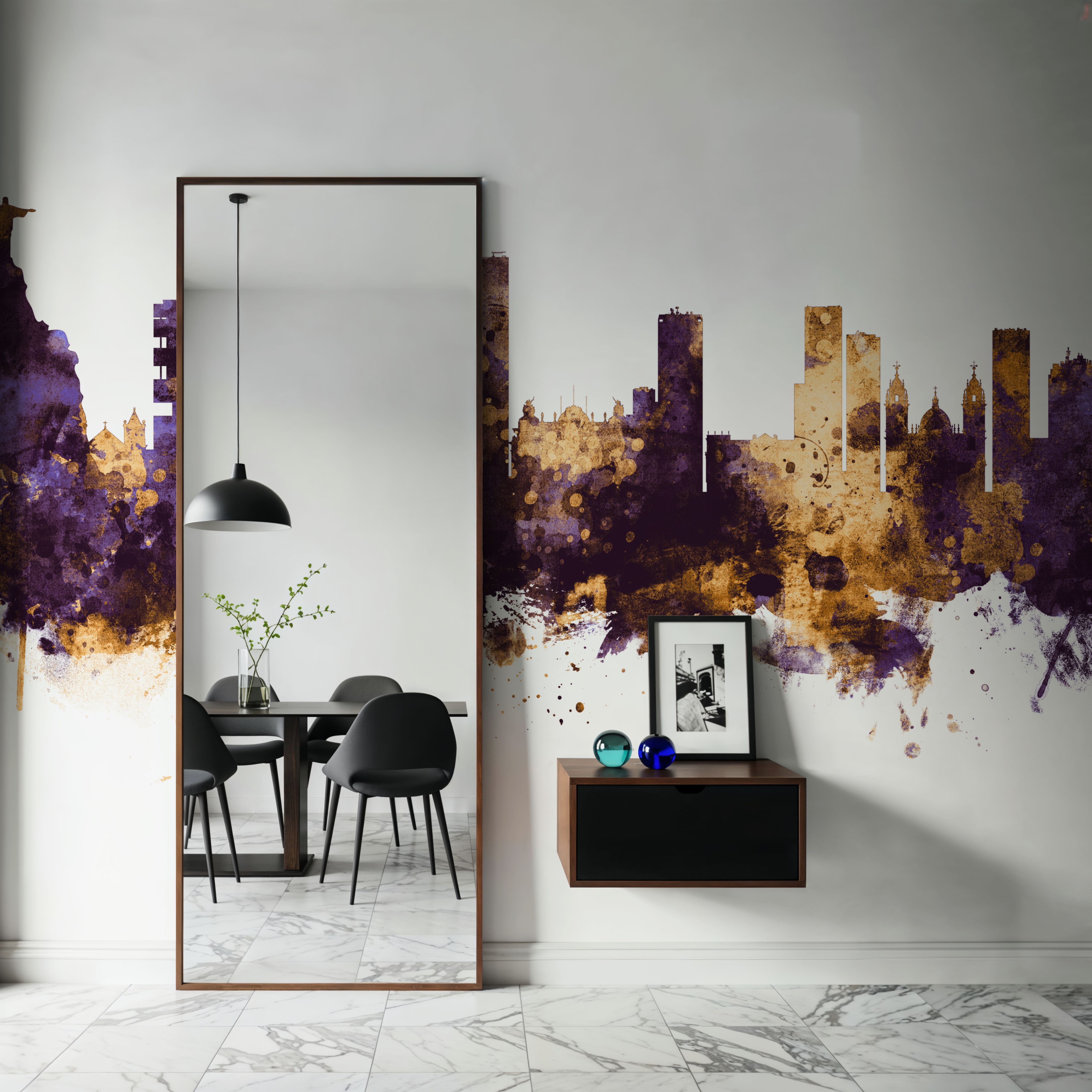 Rio de Janeiro Brazil Skyline Purple & Gold