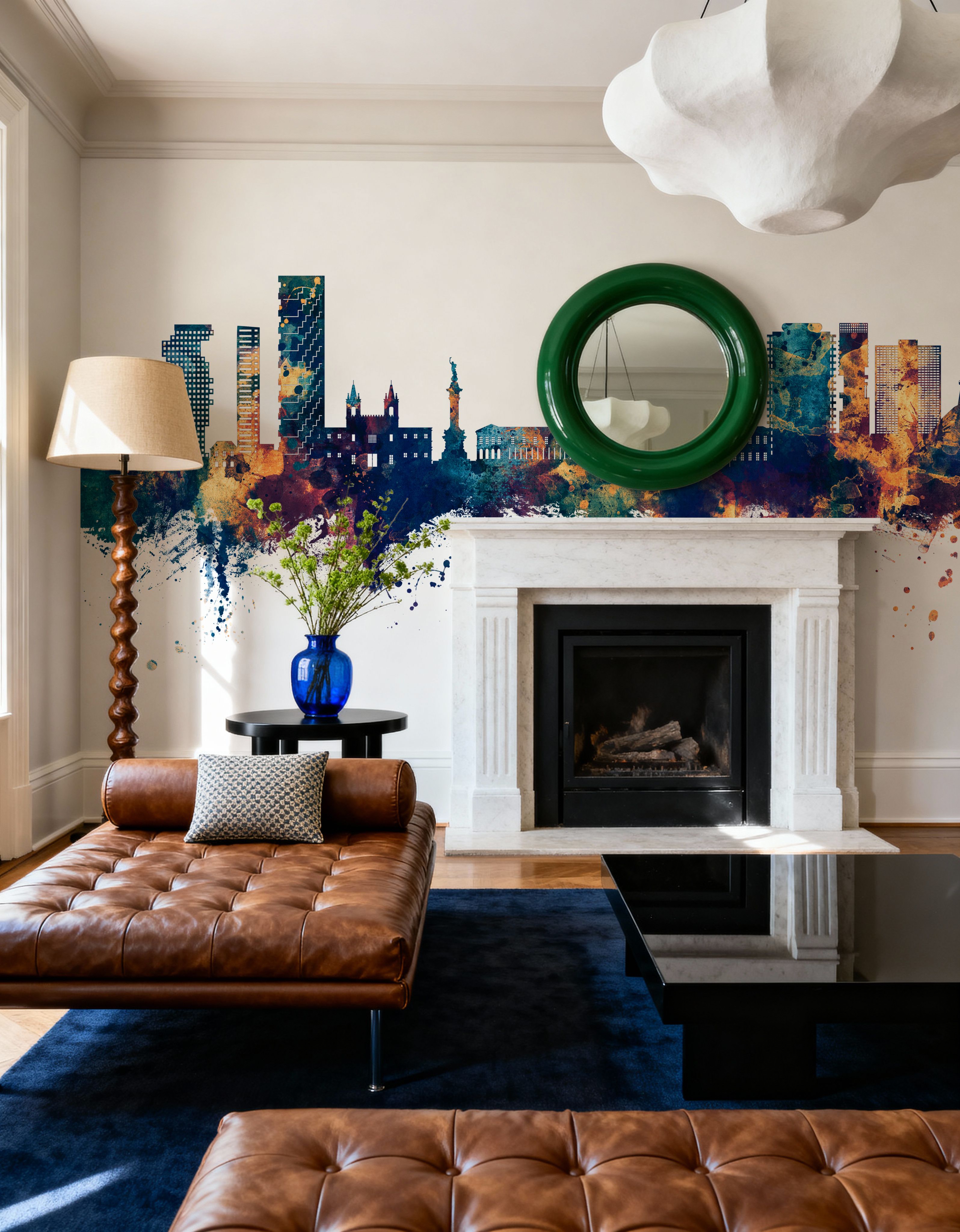 Quito Ecuador Skyline Blue & Bronze