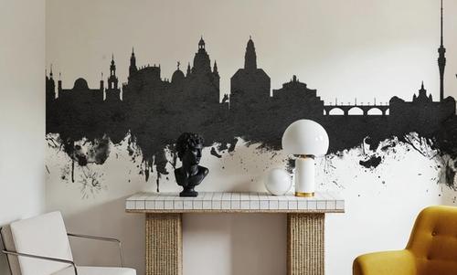 Dresden Germany Skyline Black & White