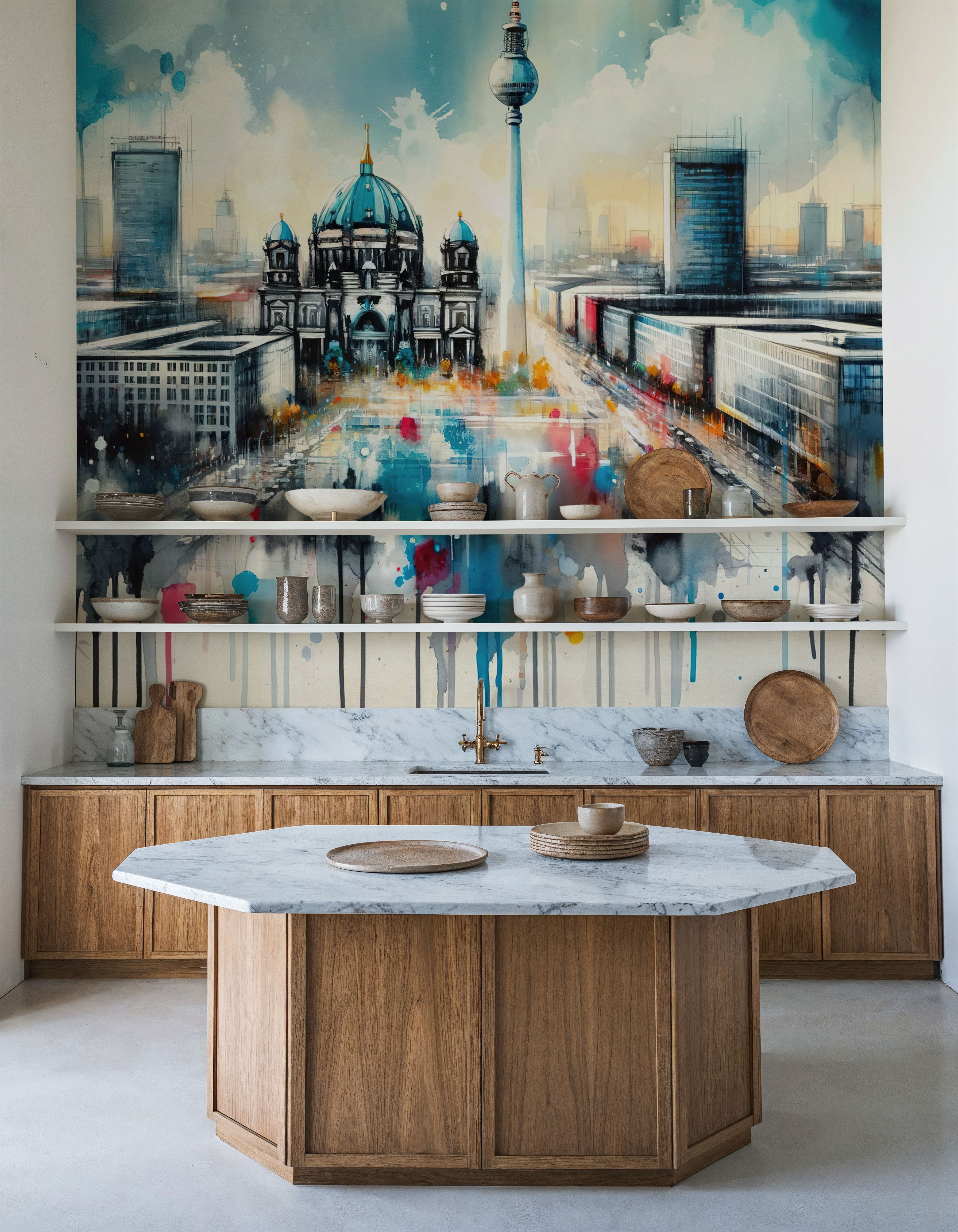 Watercolor Modern Architecture In Berlin