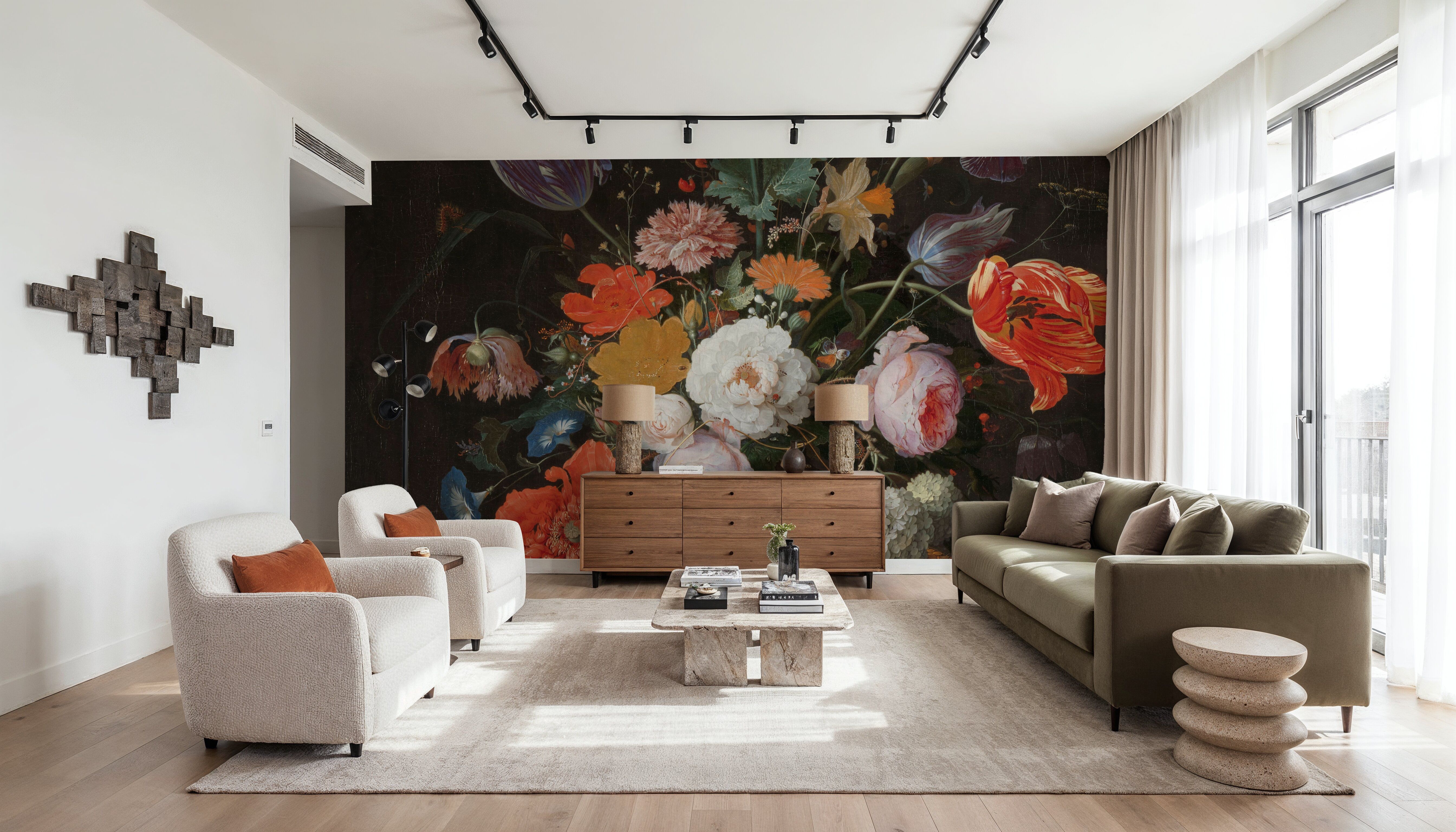 Still Life with Flowers And a Watch, Wallpaper