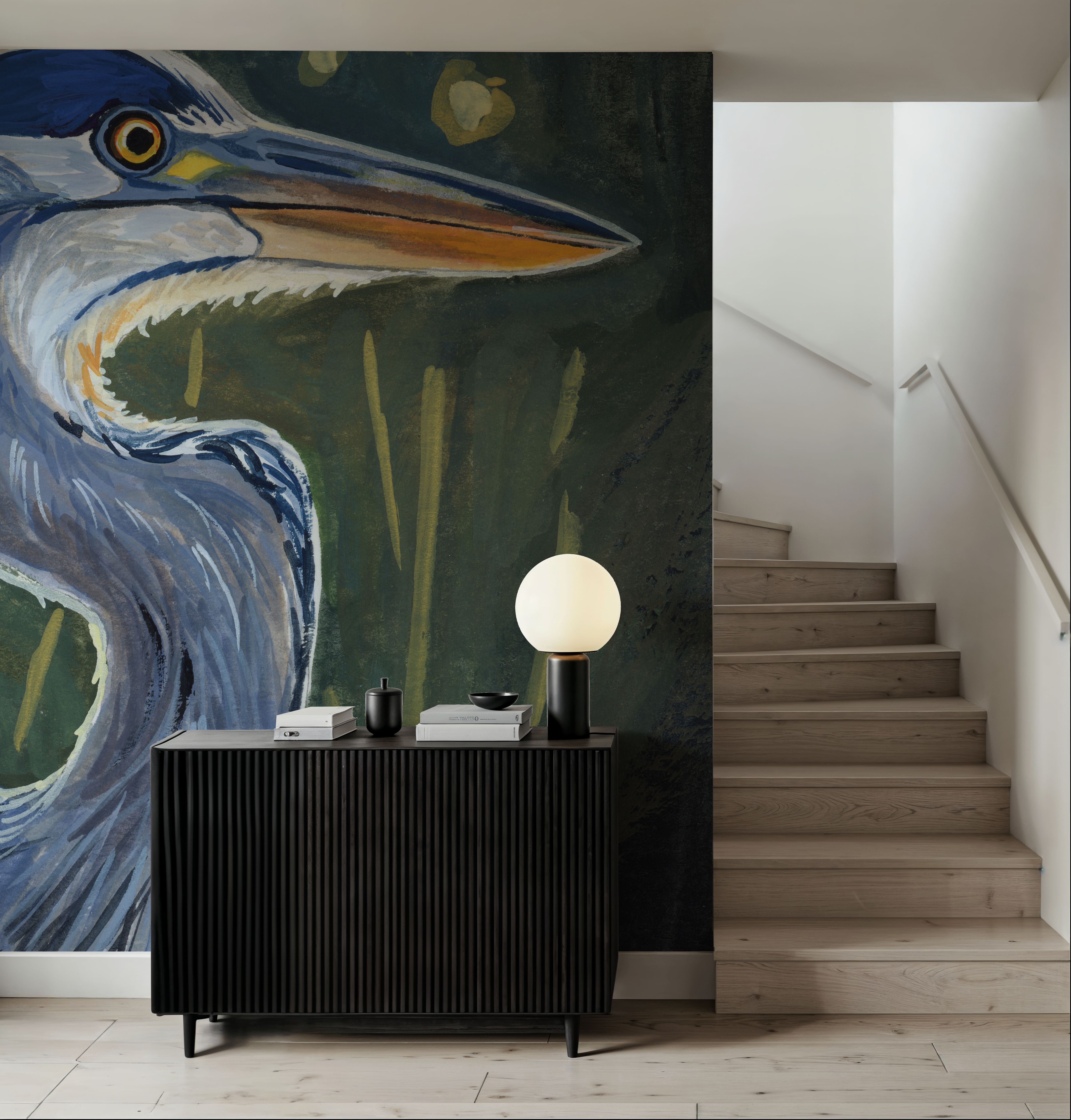 Blue Heron Backlit in Morning