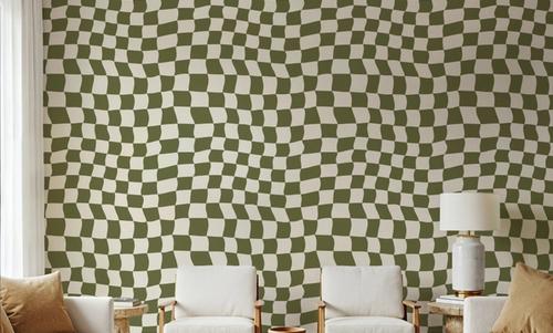 Warped Checkerboard, Olive