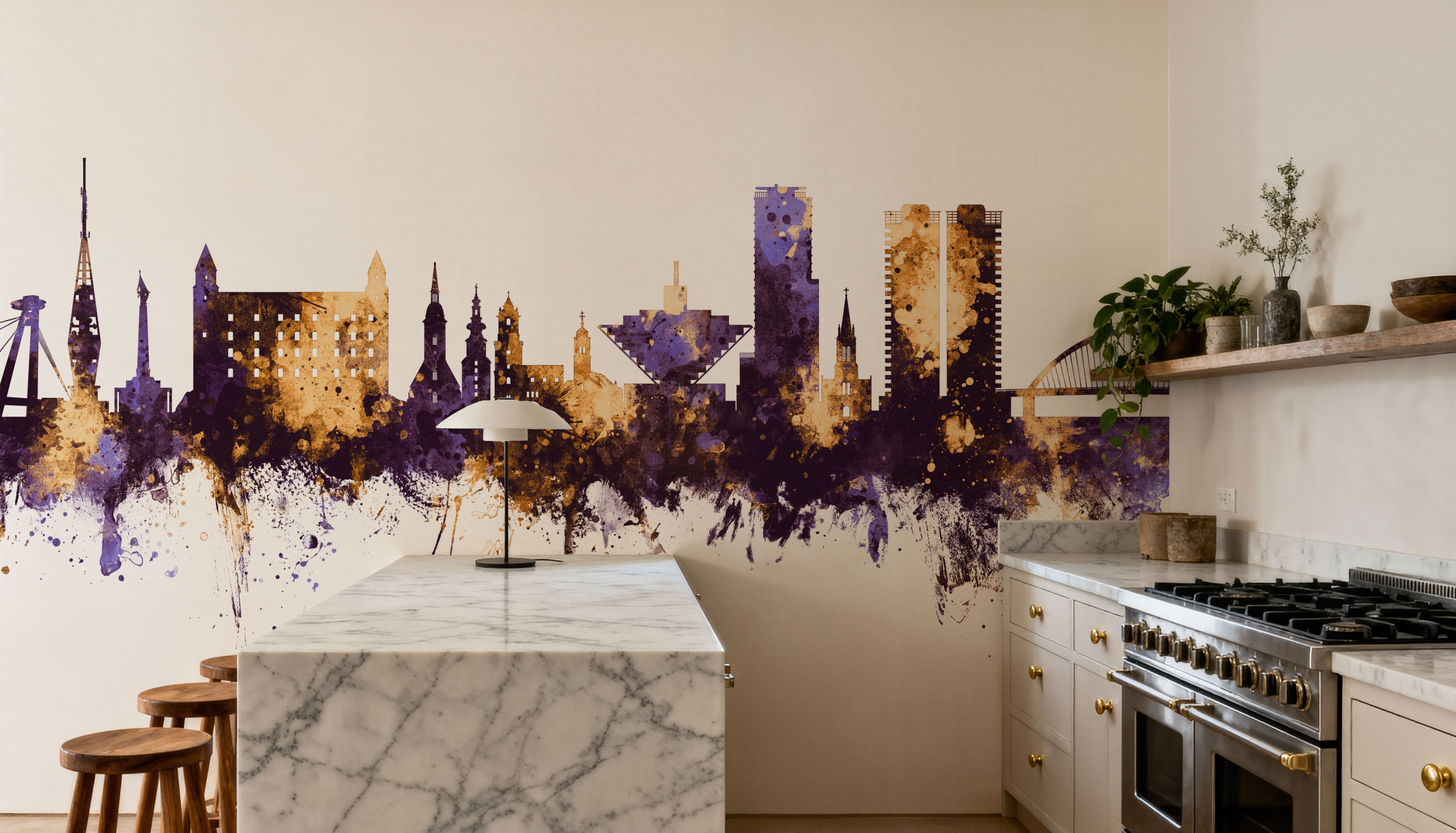 Bratislava Slovakia Skyline Purple & Gold