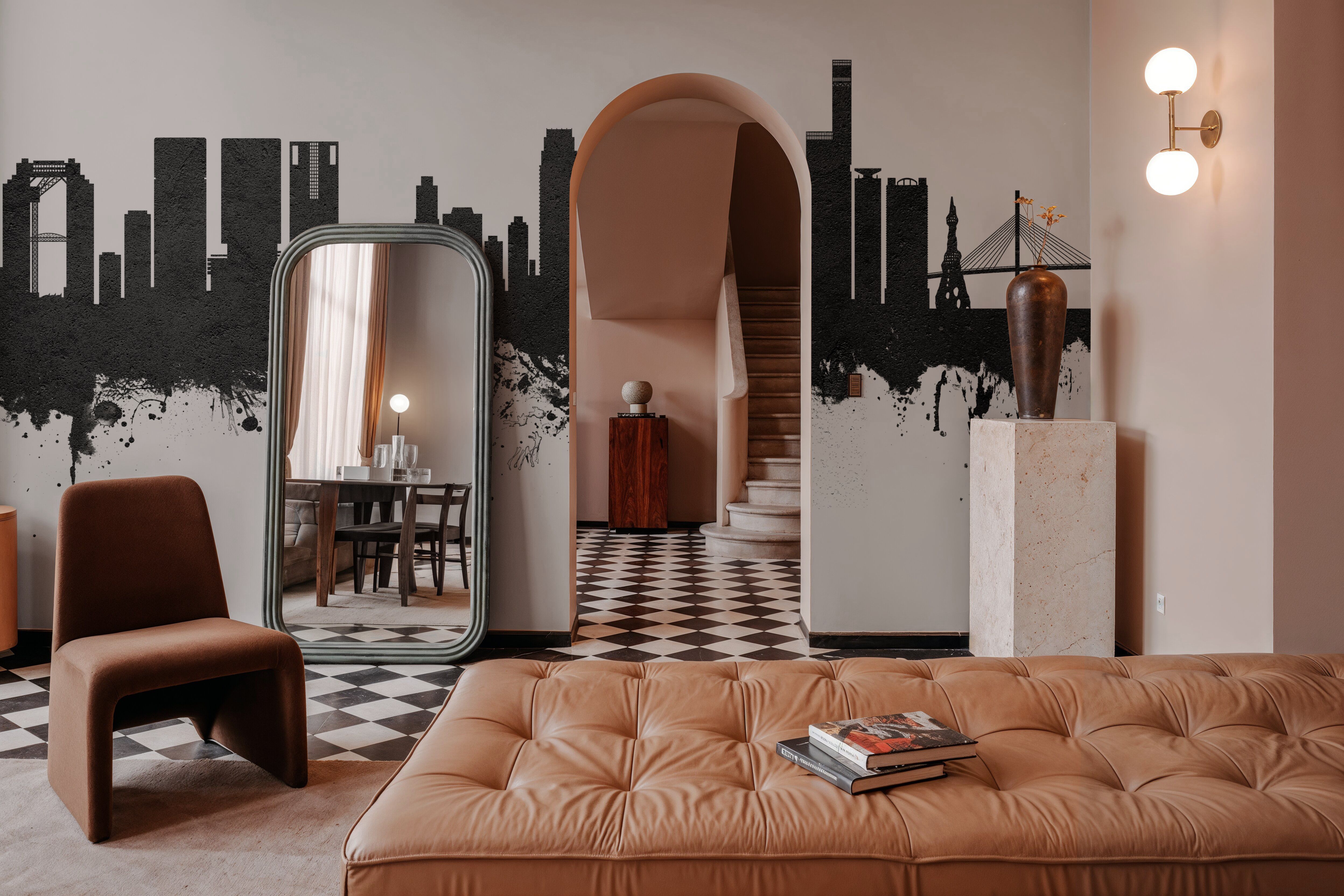 Osaka Skyline Black & White